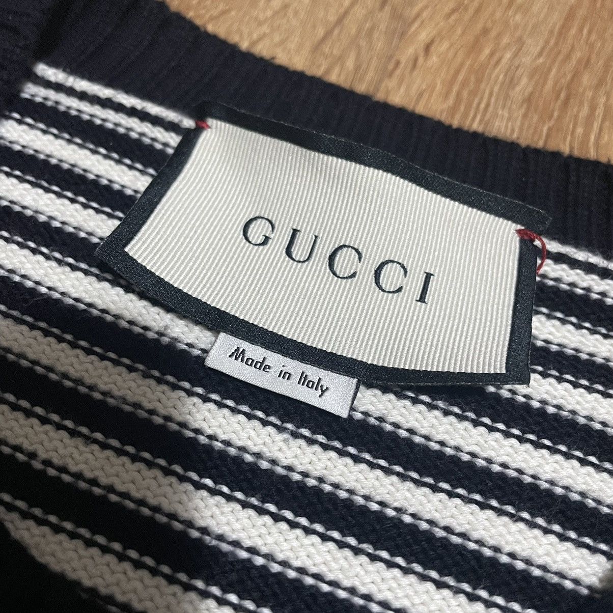 Gucci × Vintage Gucci GG Monogram Striped Knit Sweater Size US L / EU 52-54 / 3 - 2 Thumbnail