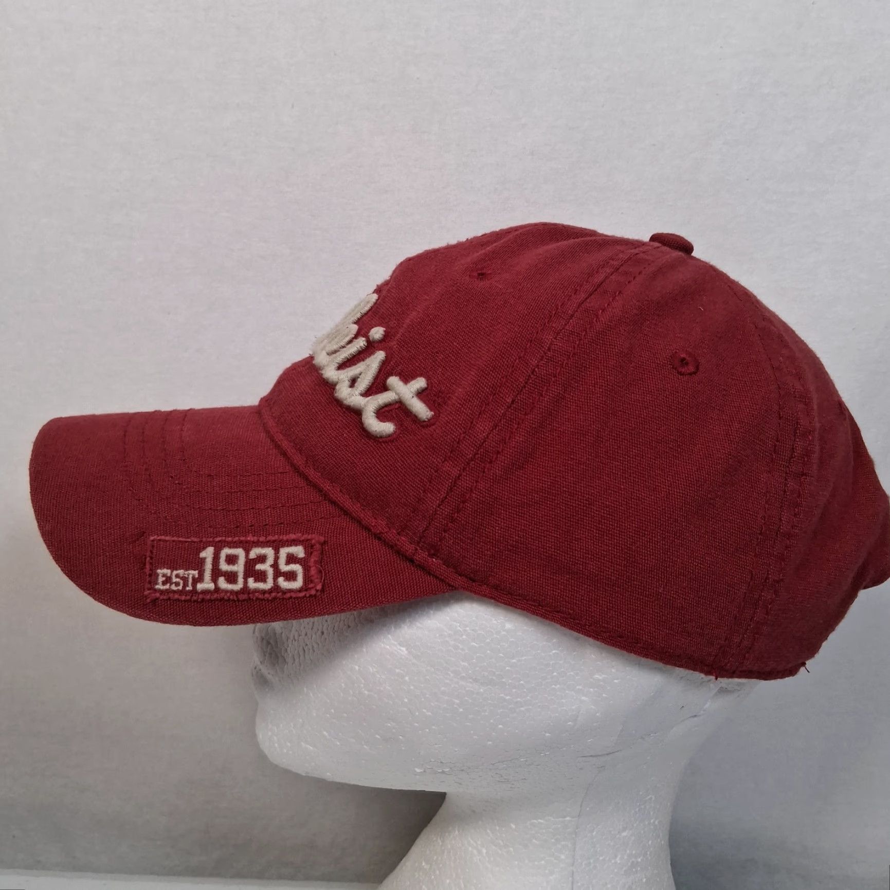 Titleist VINTAGE Titleist Golf Hat Cap Maroon Cotton Canvas Strapback Distressed Embroidered Men One Size Golfing Accessories Size ONE SIZE - 5 Thumbnail