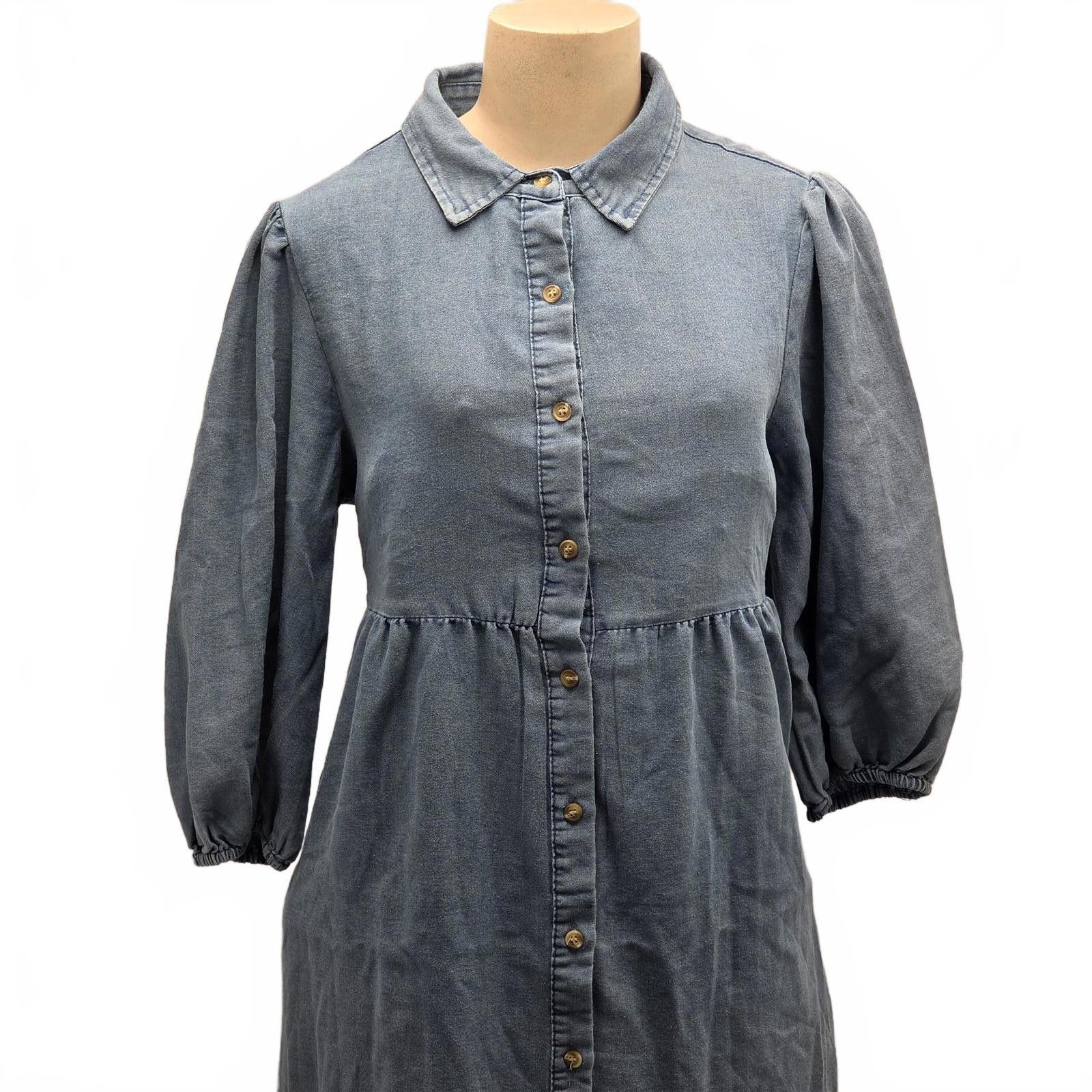 Other Baltic Born Chambray Baby Doll Dress NWT Blue Medium Size M / US 6-8 / IT 42-44 - 7 Thumbnail