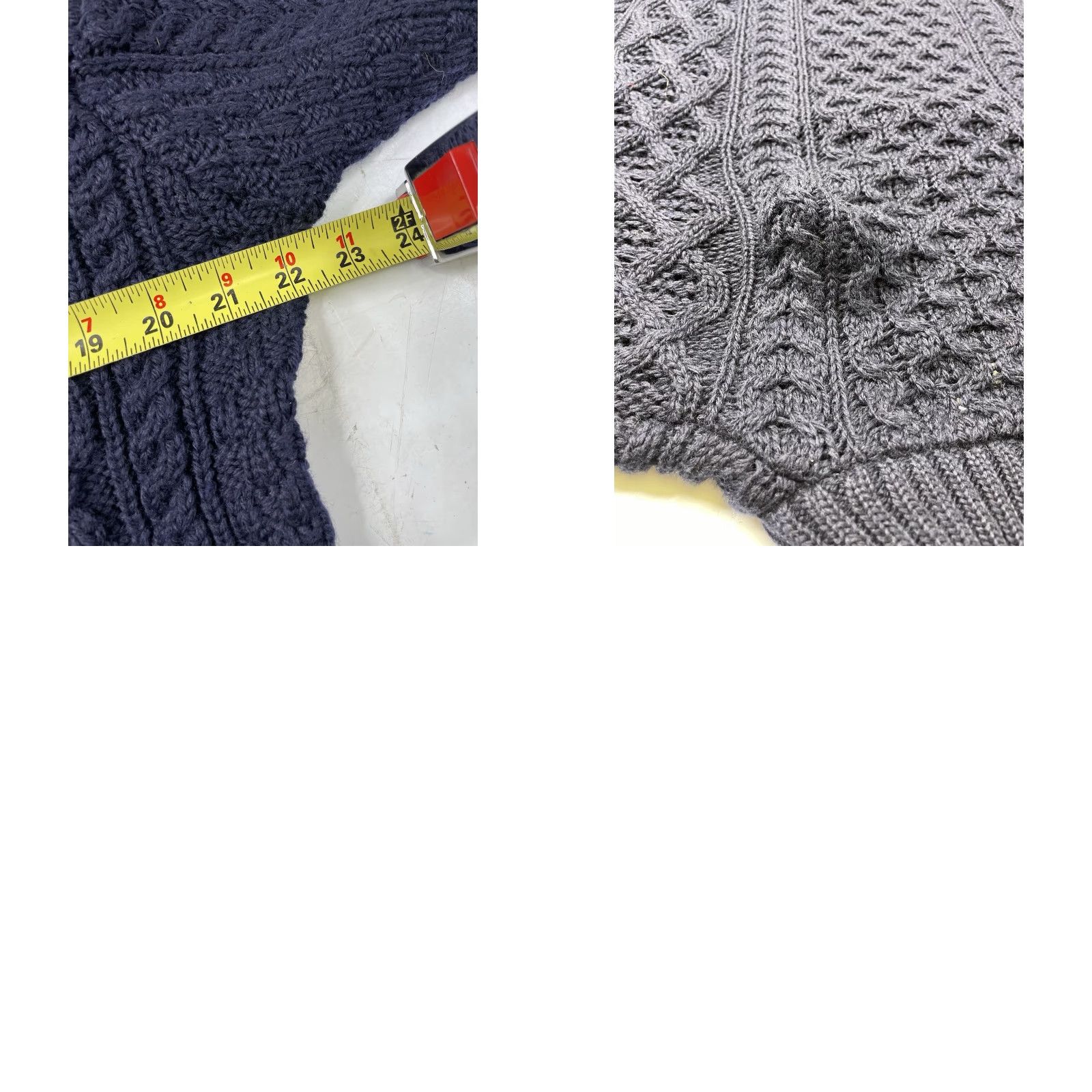 Market Aran Sweater Market Sweater Cardigan 1/4 Zip Navy XL Wool Cable Knit Mock Neck Men Size US XL / EU 56 / 4 - 8 Thumbnail