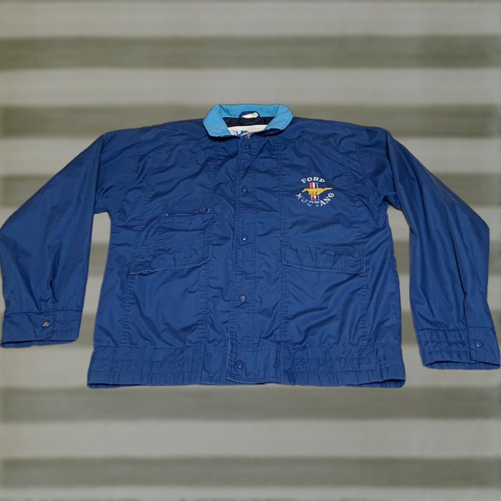 Ford VINTAGE Ford Mustang Mens Medium Blue Full Zip Jacket Embroidered Mustang Logo Size US M / EU 48-50 / 2 - 1 Thumbnail