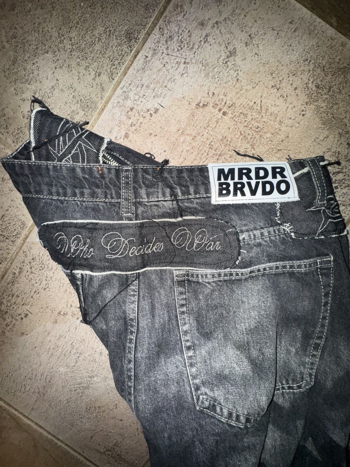 Ev Bravado × Who Decides War Who Decides War by MRDR BRVDO Black Thorned Pocket Jeans Size US 38 / EU 54 - 6 Thumbnail
