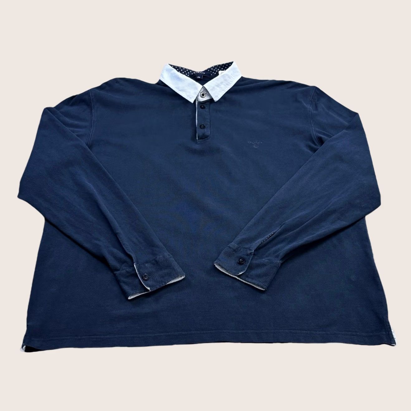 Gant VINTAGE GANT Long Sleeve Polo Shirt 2XL Mens Navy Striped Collar SS/SHM? (Note: Please provide final) Size US XXL / EU 58 / 5 - 1 Thumbnail