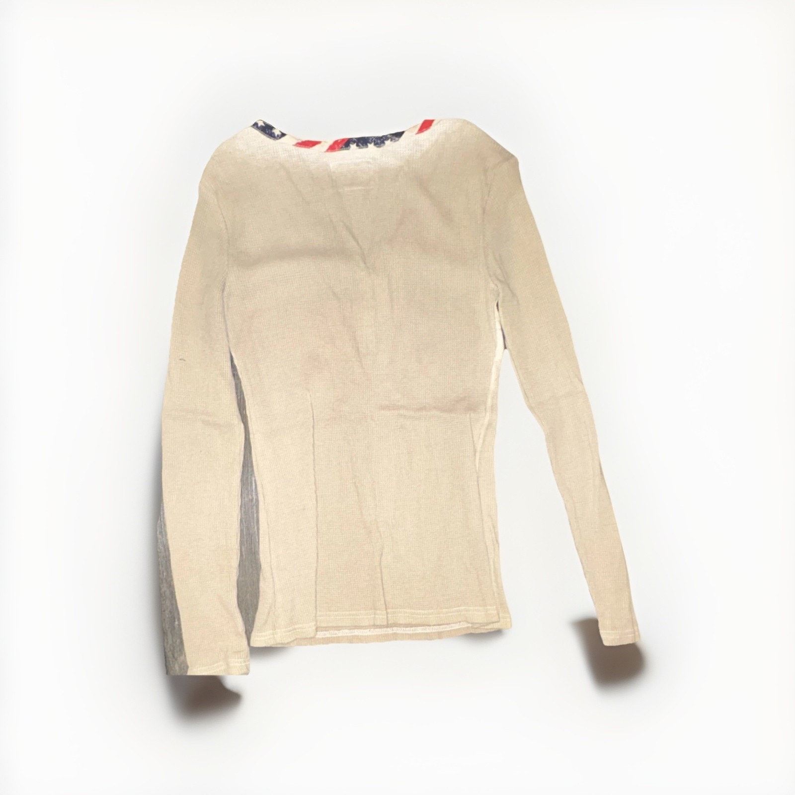 Commando Commander Life Button Henley V-Neck Long Sleeve Beige Top Size M / US 6-8 / IT 42-44 - 3 Thumbnail
