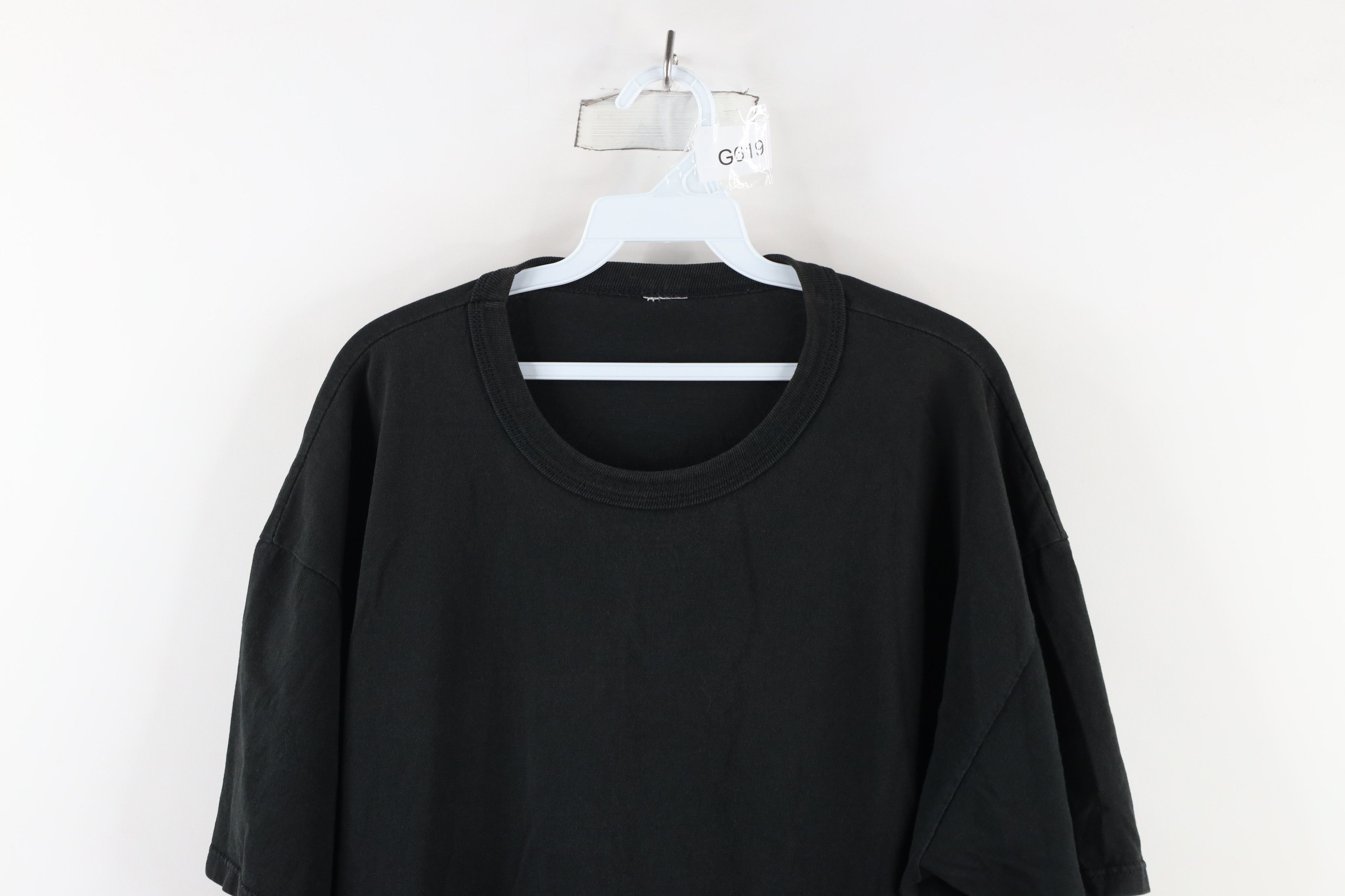 Vintage Vintage 90s Streetwear Heavyweight Cotton T-Shirt Black Size US XL / EU 56 / 4 - 2 Thumbnail