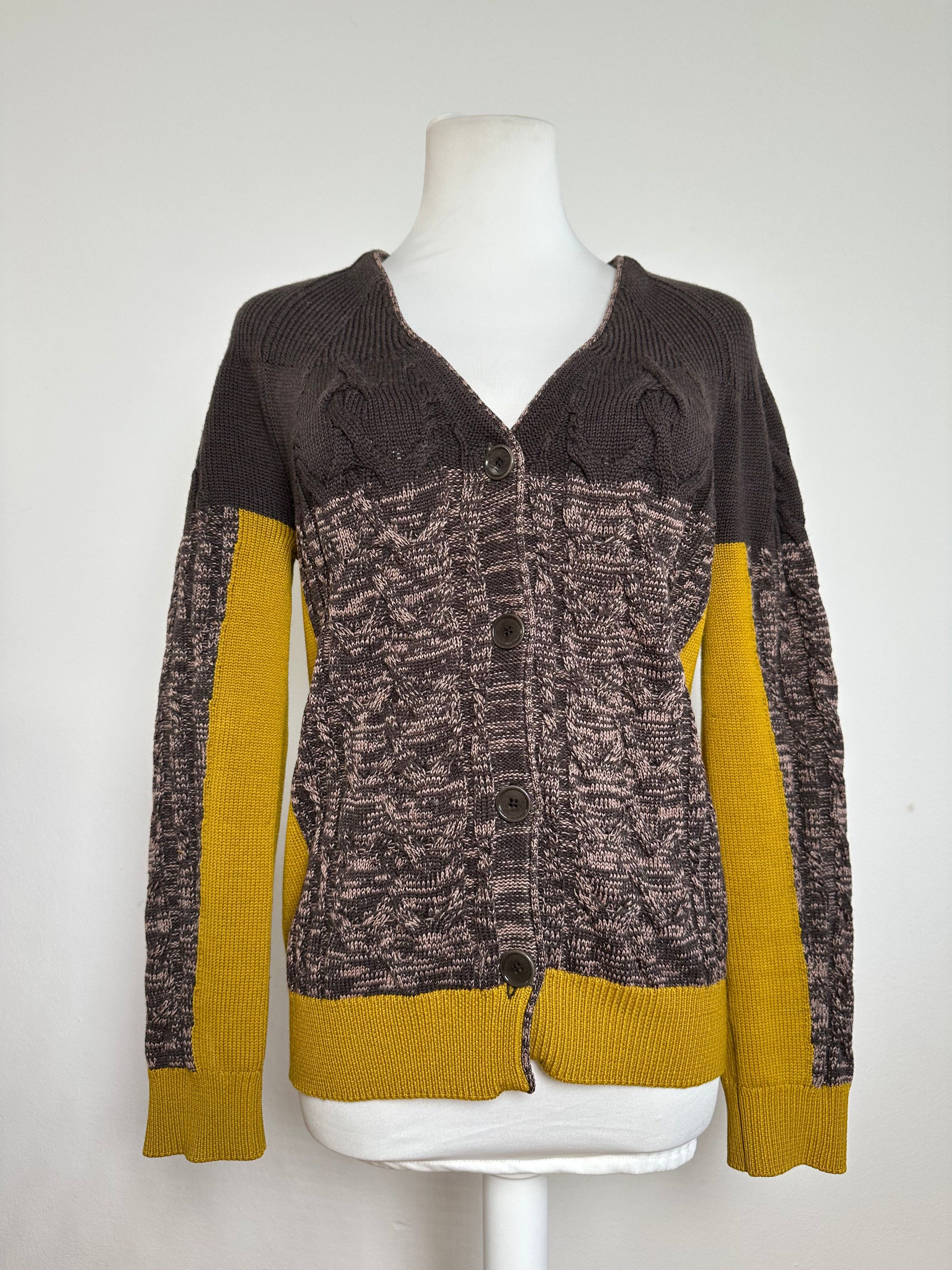 Etro Vintage Cardigan Brown Yellow M Size L / US 10 / IT 46 - 1 Thumbnail