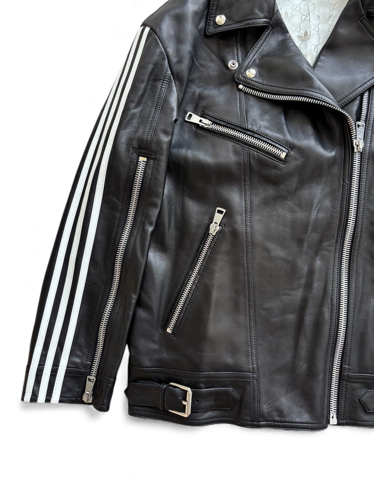 Adidas × Gucci Gucci Adidas Leather Biker Jacket Size US M / EU 48-50 / 2 - 7 Thumbnail