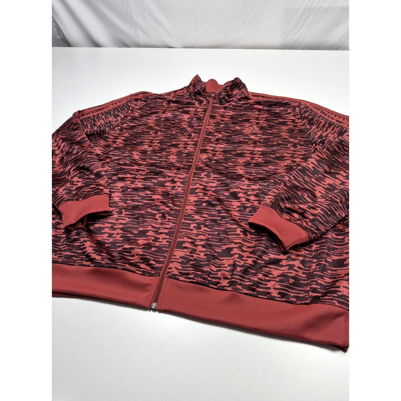 Adidas Adidas Essentials Track Jacket Mens 2XL Red Camouflage Full Zip Training BQ1572 Size US XXL / EU 58 / 5 - 2 Thumbnail