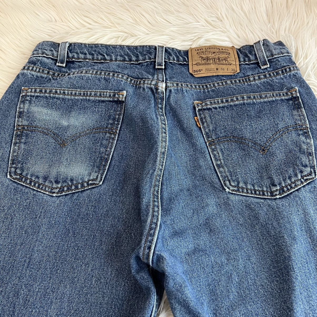 Levi's Vintage 90s Levi's Jeans 505 Orange Tab USA Distressed 34x30 Size US 34 / EU 50 - 14 Thumbnail