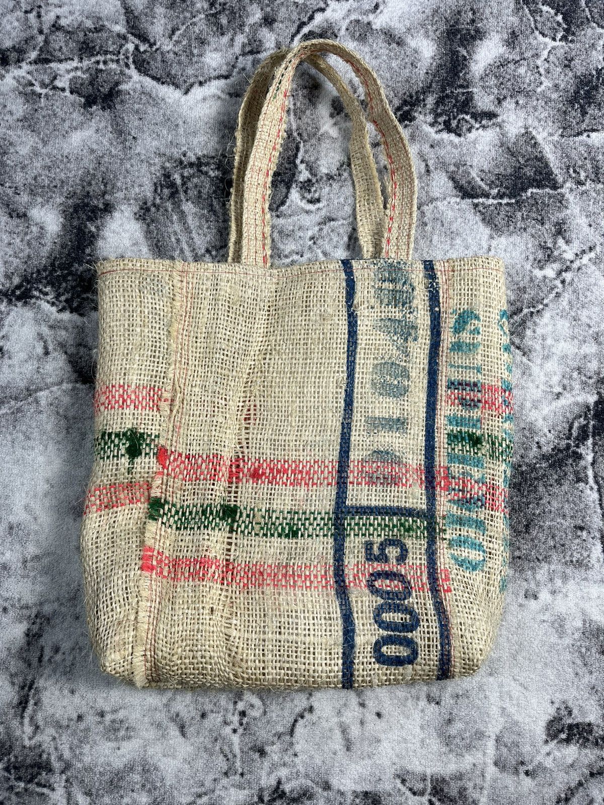 Other Recycled Coffee Sack Tote Bag Burlap Market Shopper Size ONE SIZE - 7 Thumbnail