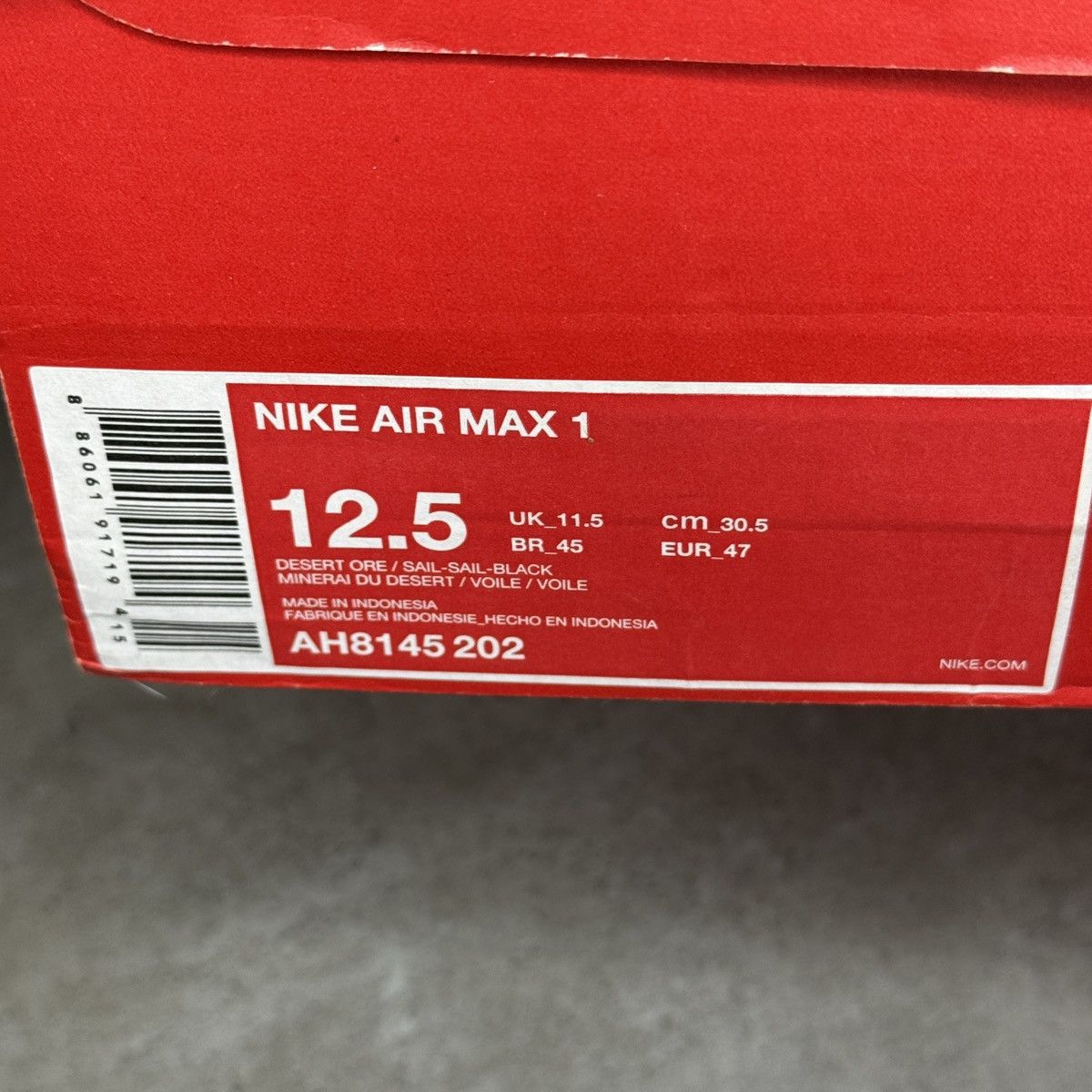 Nike 2019 Nike Air Max 1 Desert Ore Size US 12.5 / EU 45-46 - 9 Thumbnail
