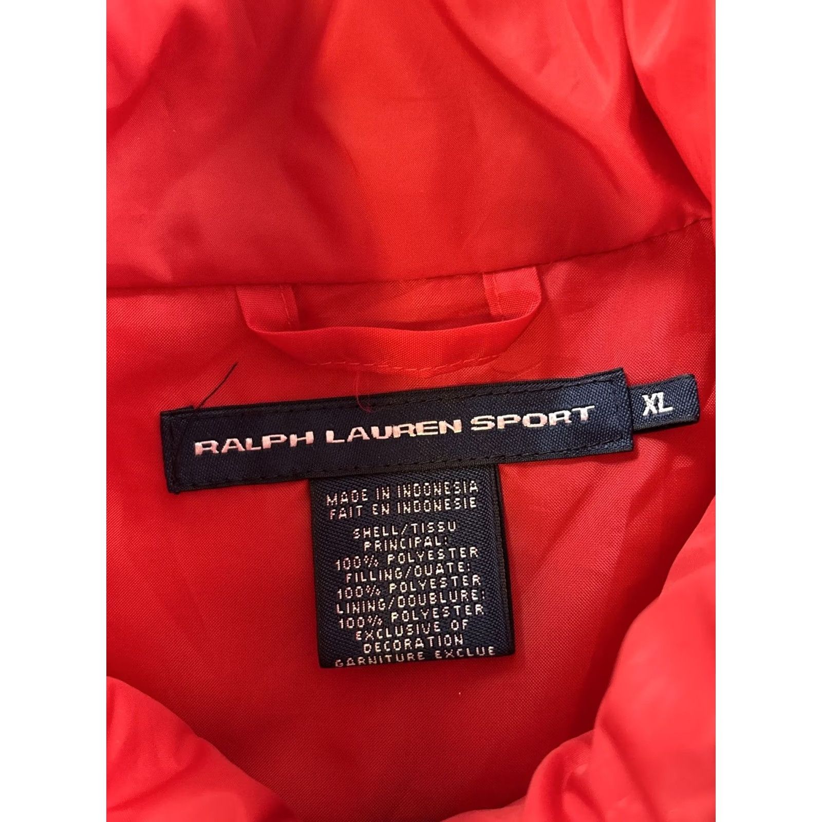 Ralph Lauren VINTAGE Ralph Lauren Sport Puffer Jacket Mens XL Red Full Zip Quilted 90s Size US XL / EU 56 / 4 - 4 Thumbnail