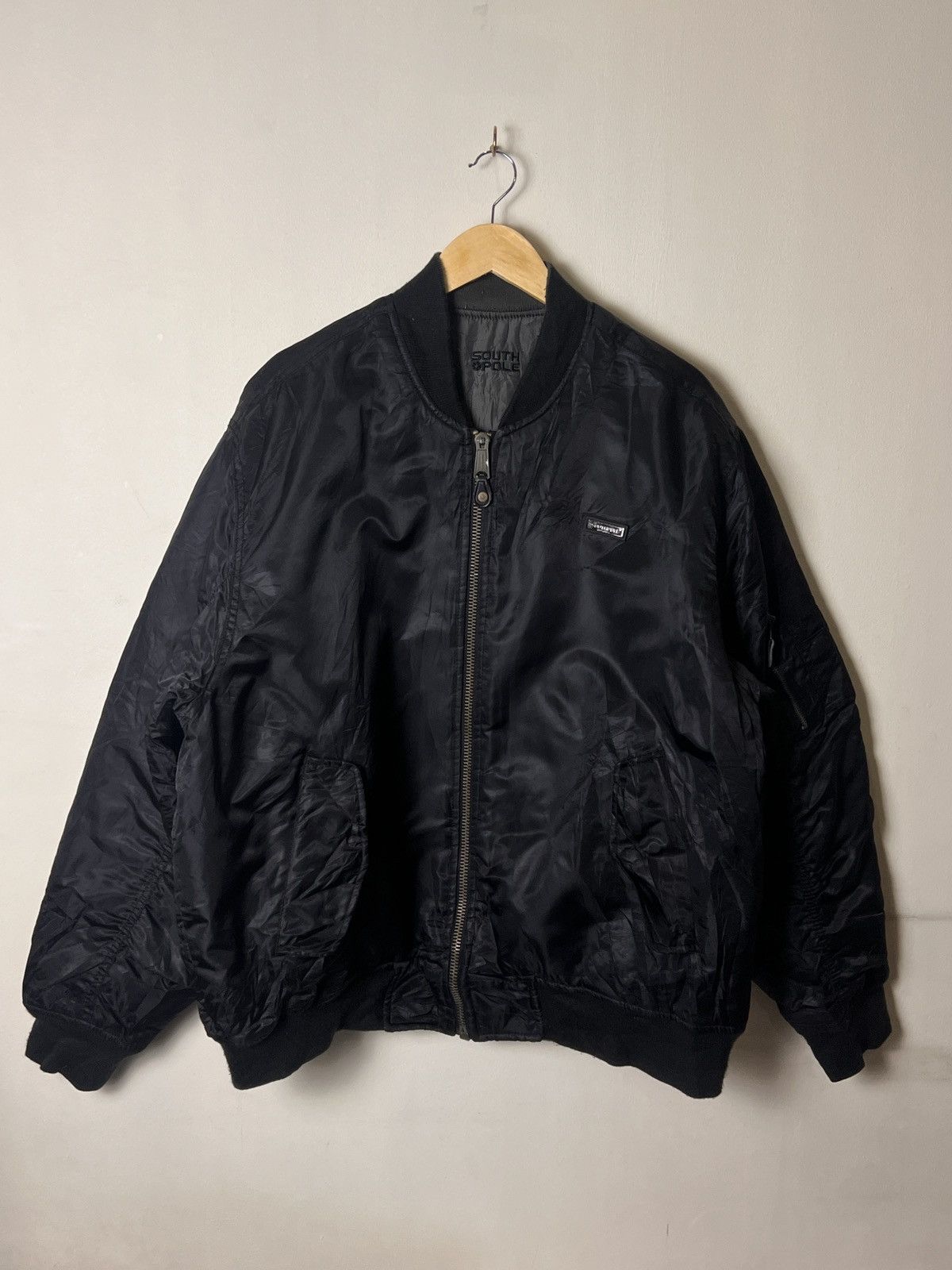 image of Reversible Southpole Bomber Jacket in Black, Men's (Size XL)