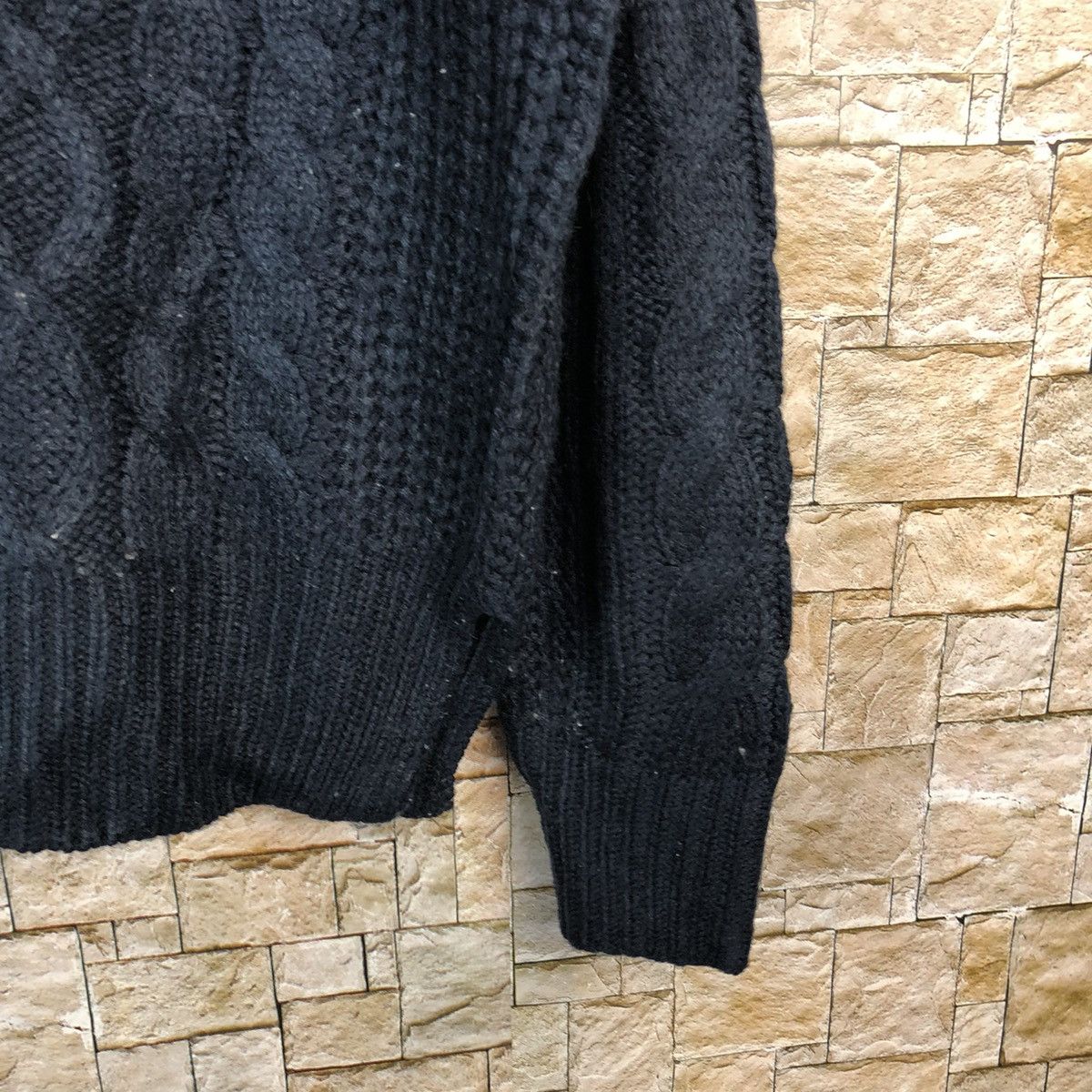 Homespun Knitwear × Japanese Brand Earth Music Econology Dark Blue cable Knitwear #A1223 Size US S / EU 44-46 / 1 - 8 Thumbnail