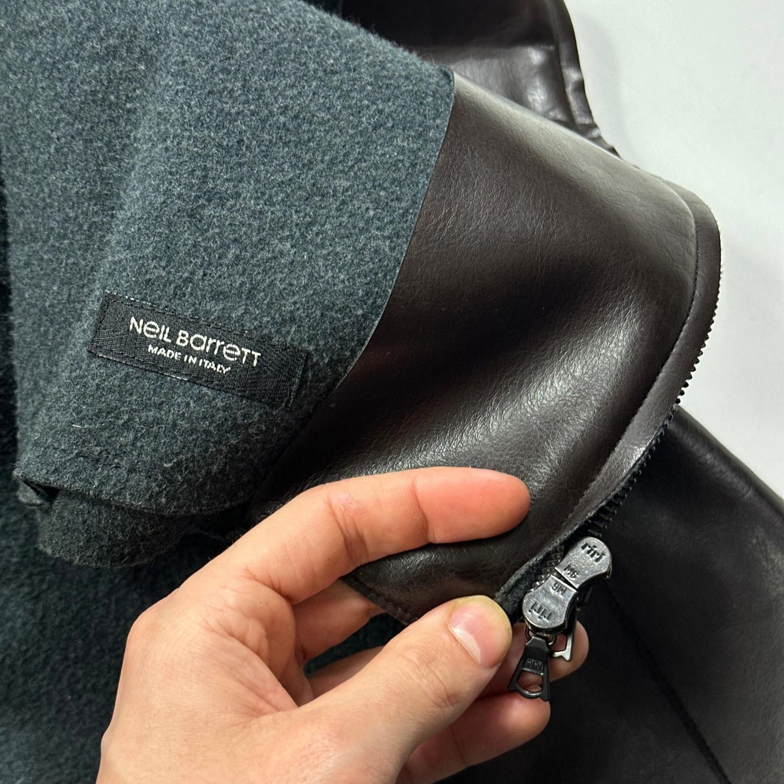 Neil Barrett Neil Barrett AW00 PVC & Wool Leather Like Moto Jacket - L/XL Size US M / EU 48-50 / 2 - 9 Thumbnail