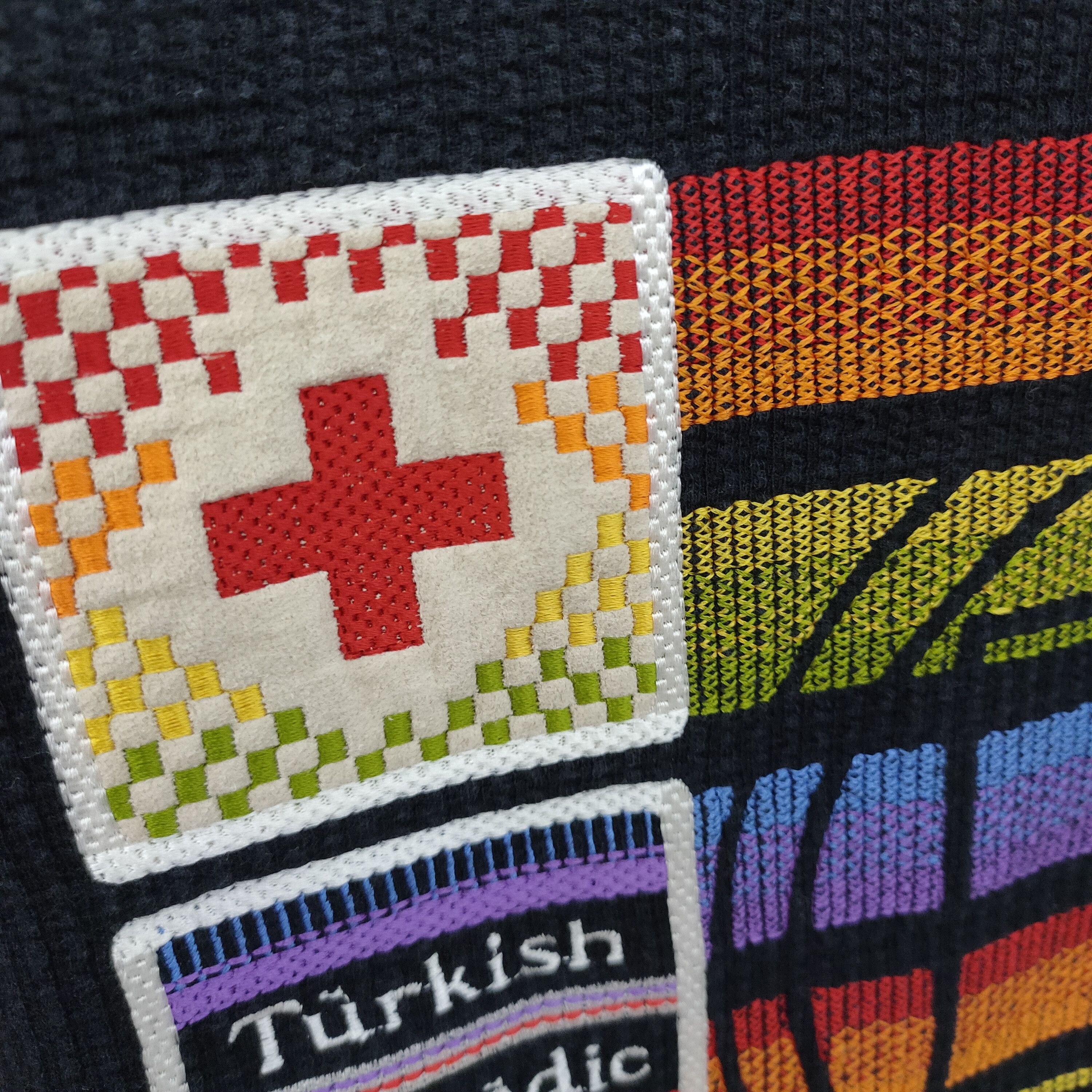 Japanese Brand Santa Fe Nomadic Black Colorful Turkish Patchwork Back, Size US M / EU 48-50 / 2 - 6 Thumbnail