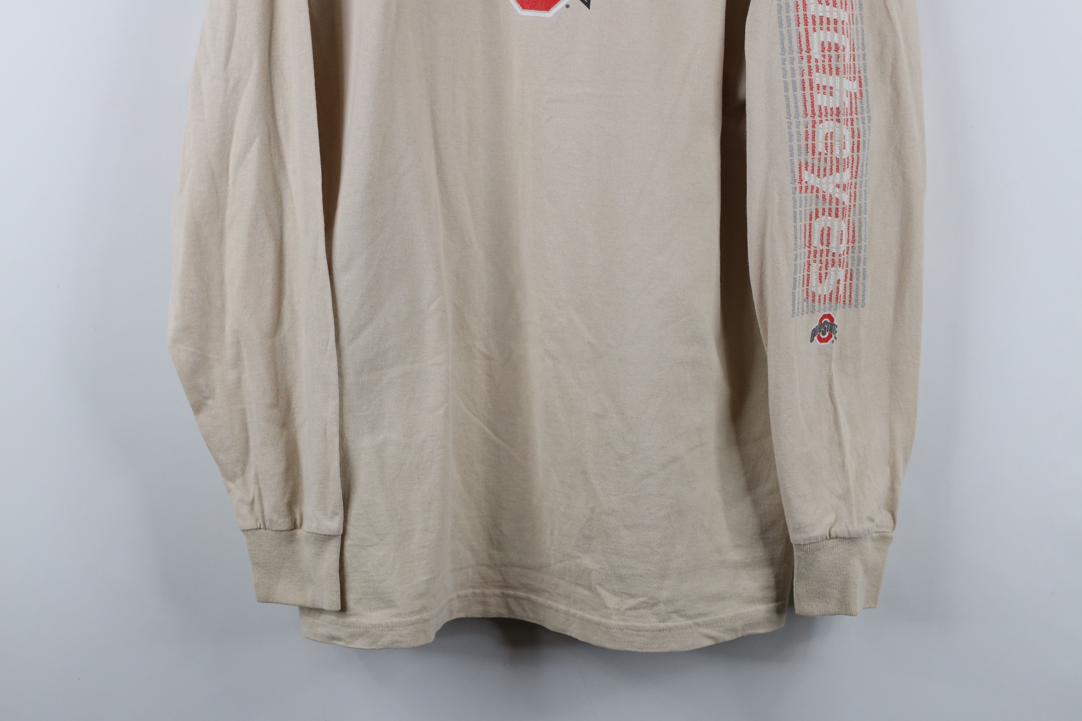 Vintage Vintage 90s Ohio State University Long Sleeve T-Shirt Beige Size US L / EU 52-54 / 3 - 3 Thumbnail