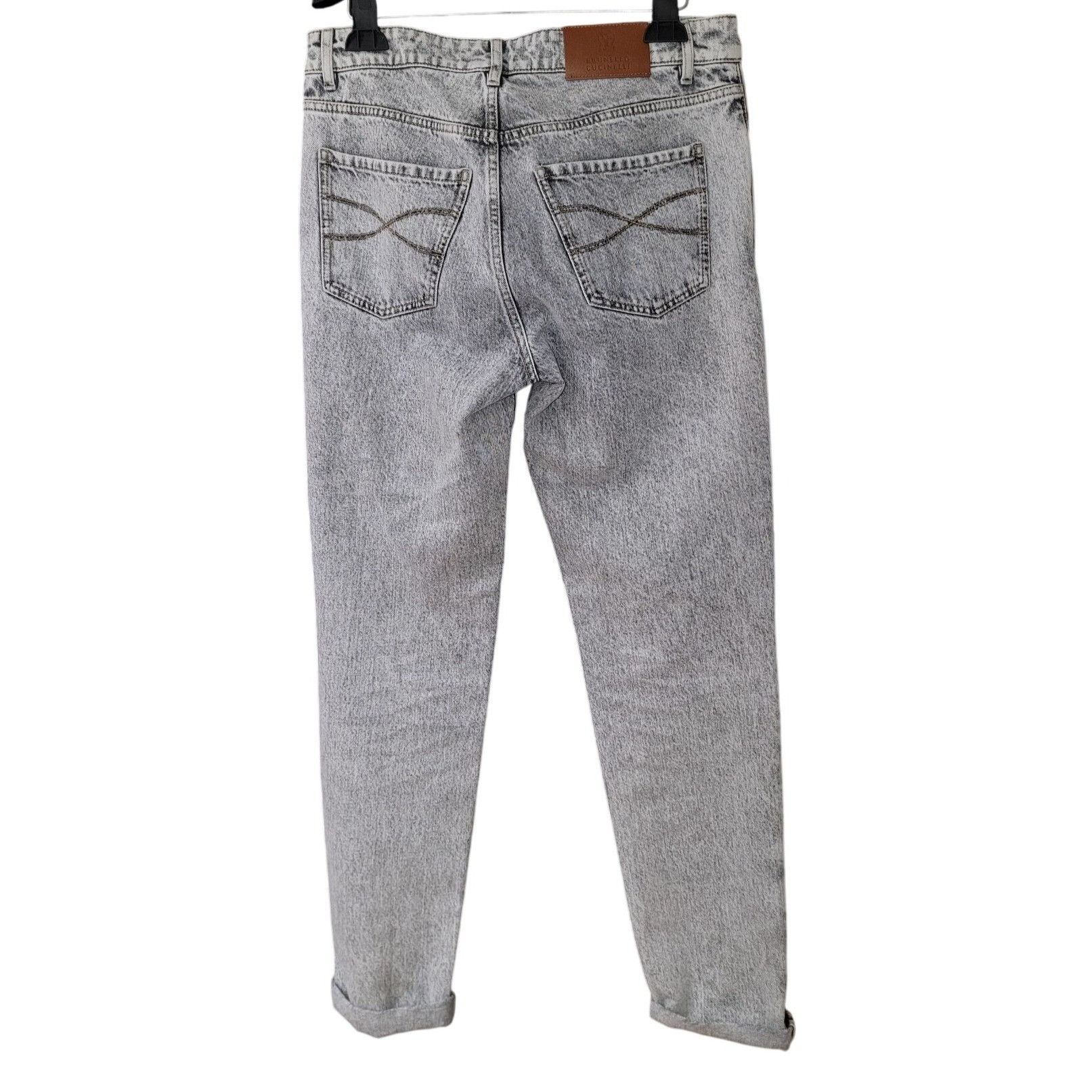 Brunello Cucinelli Brunello Cucinelli Men’s Grey/Black Acid Wash Jeans – IT Siz Size US 32 / EU 48 - 3 Thumbnail
