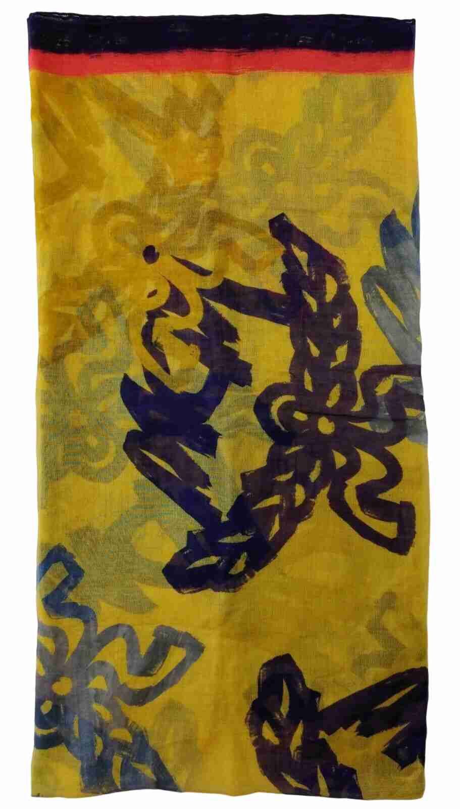 MCM Lemon Chrome Silk/Modal Jacquard Brushed Logo Edge Scarf Size ONE SIZE - 1 Thumbnail