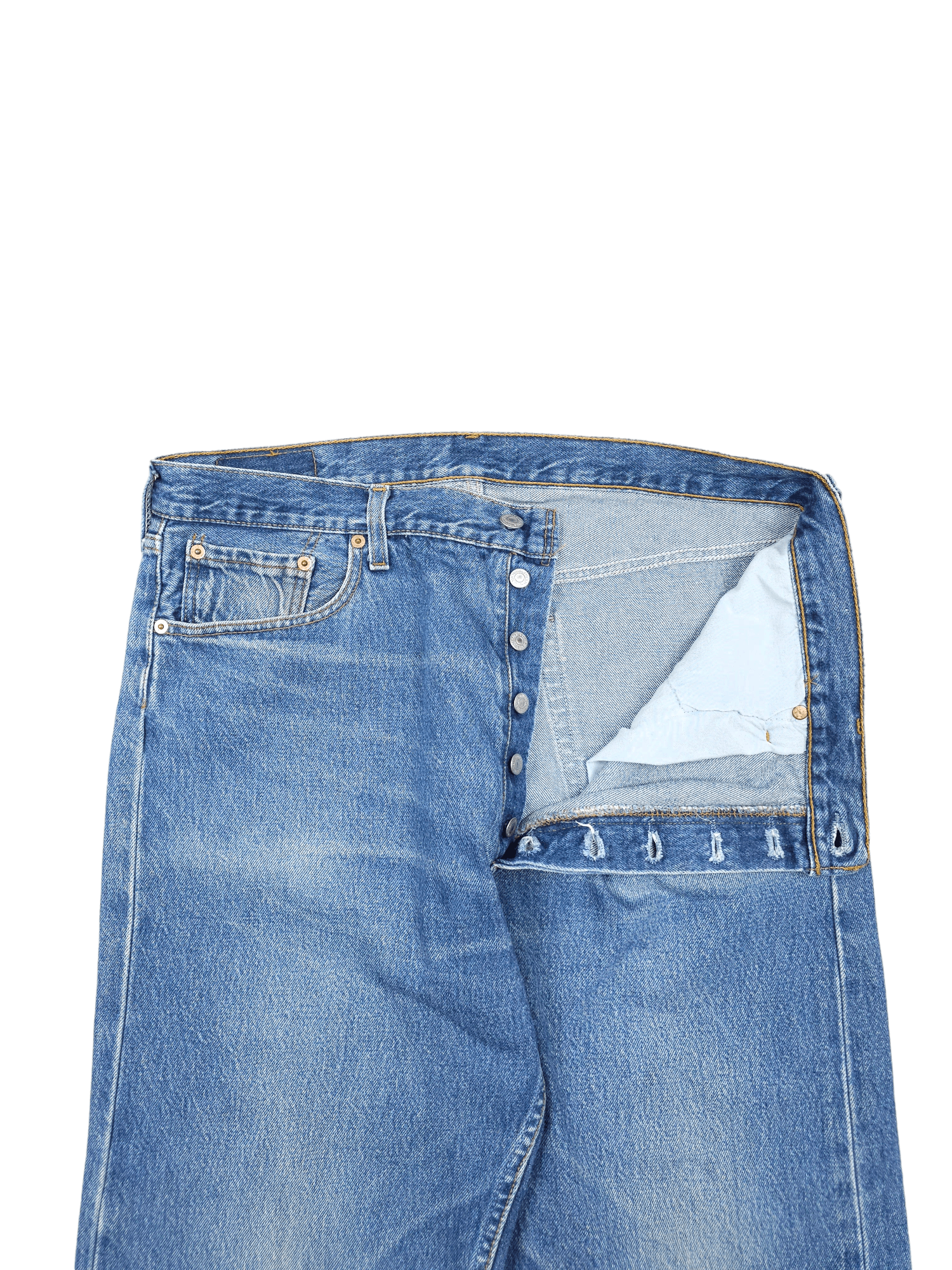 Levi's × Levi's Vintage Clothing × Vintage 💎 38/32 Vintage 90's Levi's 501 Washed Straight Denim Jeans Size US 38 / EU 54 - 5 Thumbnail