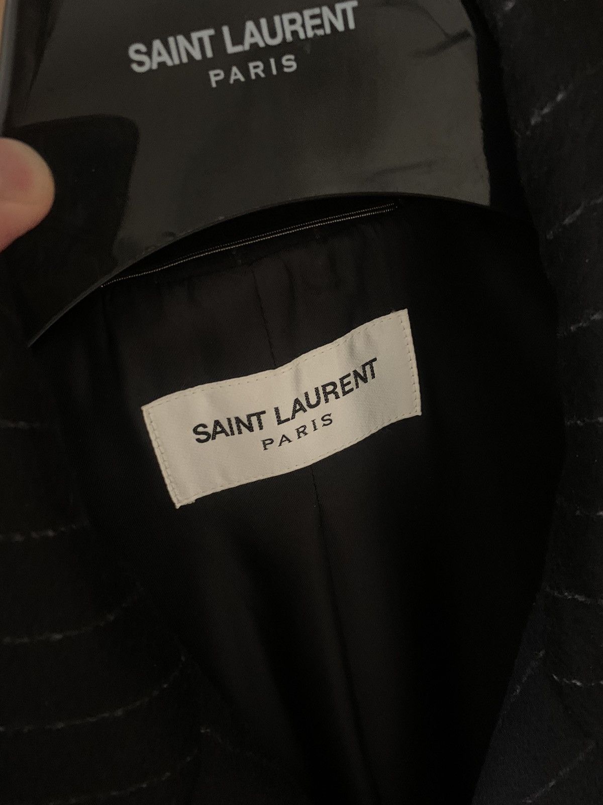 Saint Laurent Paris Saint Laurent 2023FW Striped Wool trench coat Size US L / EU 52-54 / 3 - 2 Thumbnail