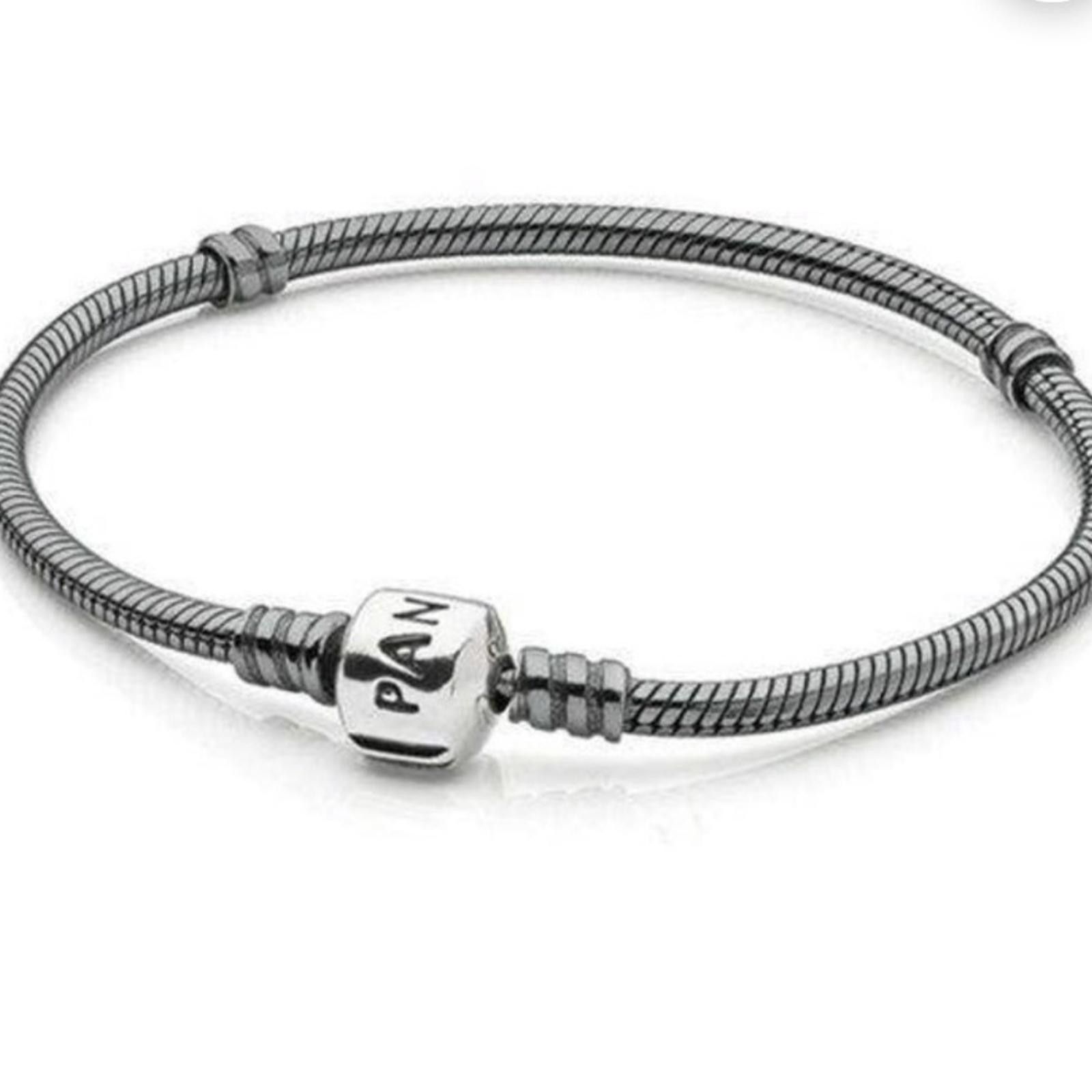 pandora Pandora Oxidized Bracelet with 7 Pandora Charms Size ONE SIZE - 3 Thumbnail