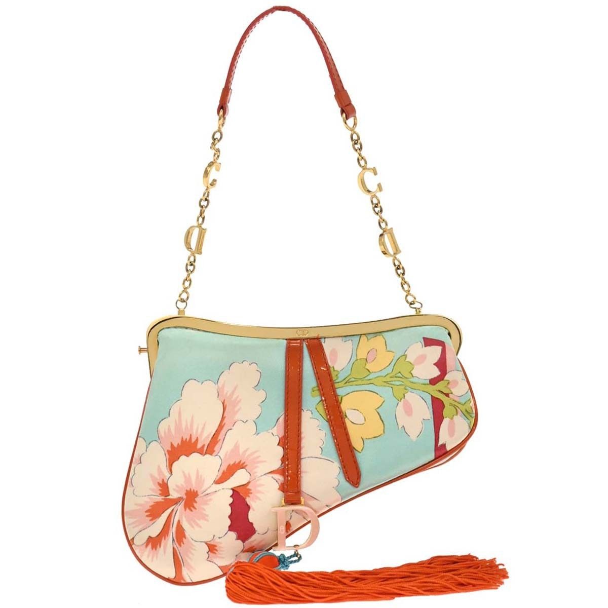Dior Christian Dior Vintage Saddle Bag Embroidered Satin Size ONE SIZE - 1 Thumbnail