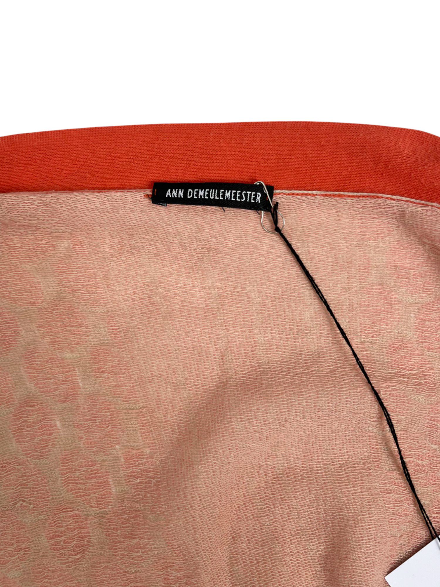 Ann Demeulemeester 2000's Asymmetric Striped Pois Orange Cardigan Size M / US 6-8 / IT 42-44 - 6 Thumbnail