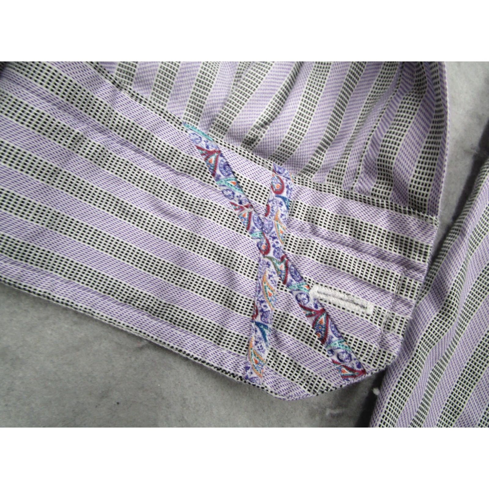 Robert Graham VINTAGE Robert Graham Dress Shirt Men 15.5 39 Purple Striped Cotton Long Sleeve Button Up Classic Fit Designer Size US L / EU 52-54 / 3 - 5 Thumbnail