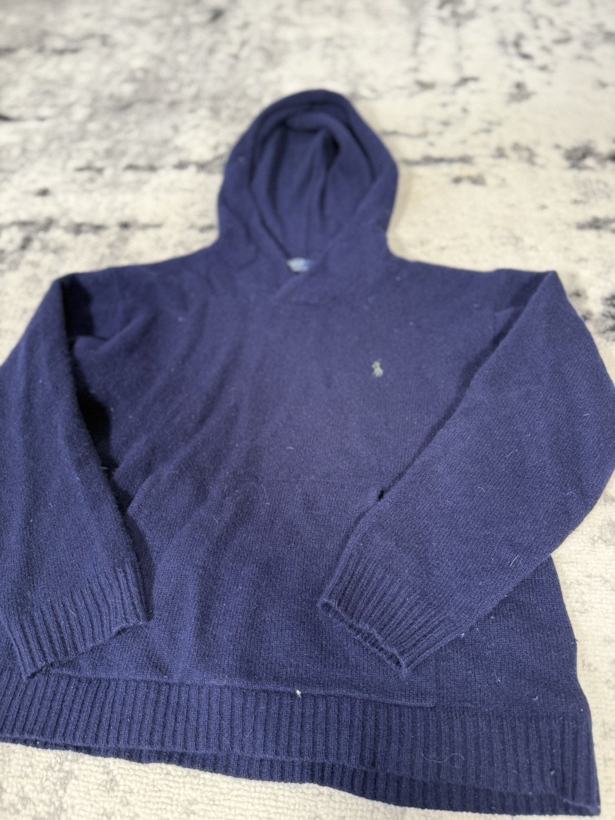 Polo Ralph Lauren Rare Polo Ralph Lauren Navy Merino Wool Hoodie Size M / US 6-8 / IT 42-44 - 5 Thumbnail