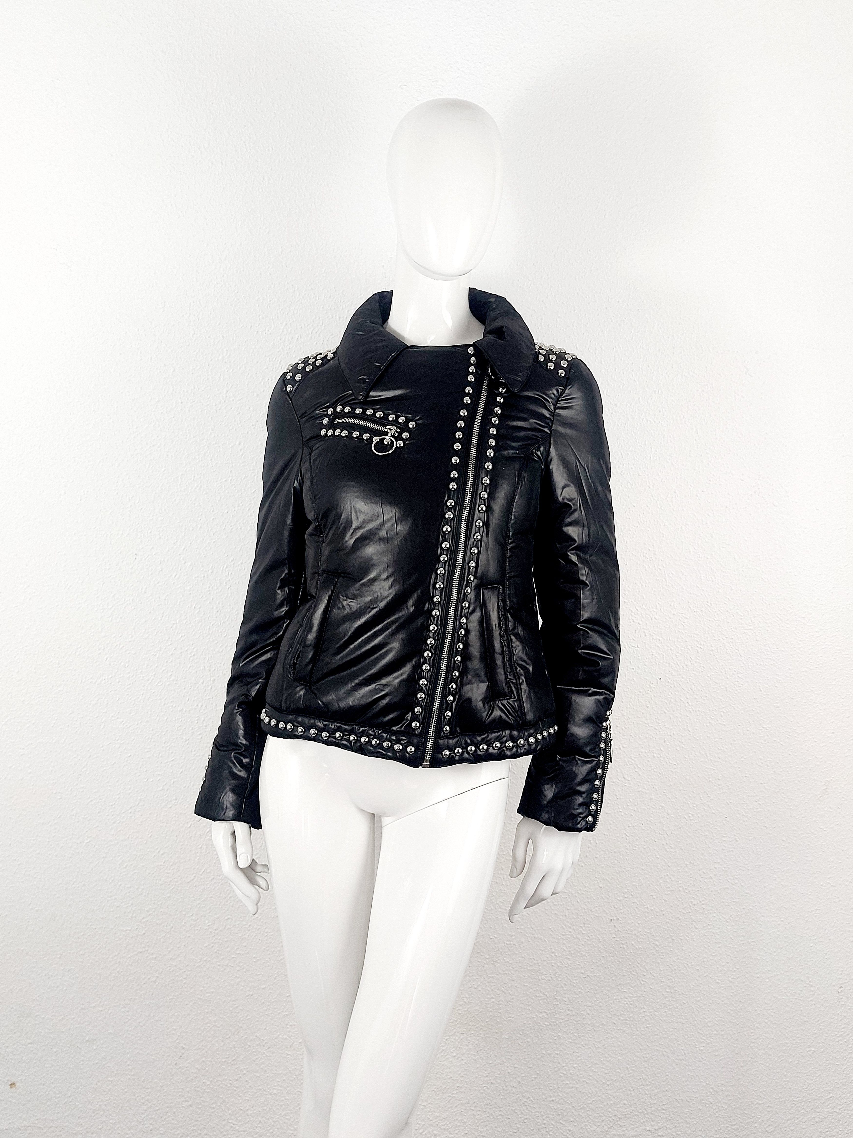 Moschino Moschino Rivet Studded Down Moto Jacket Coat Size M / US 6-8 / IT 42-44 - 8 Thumbnail