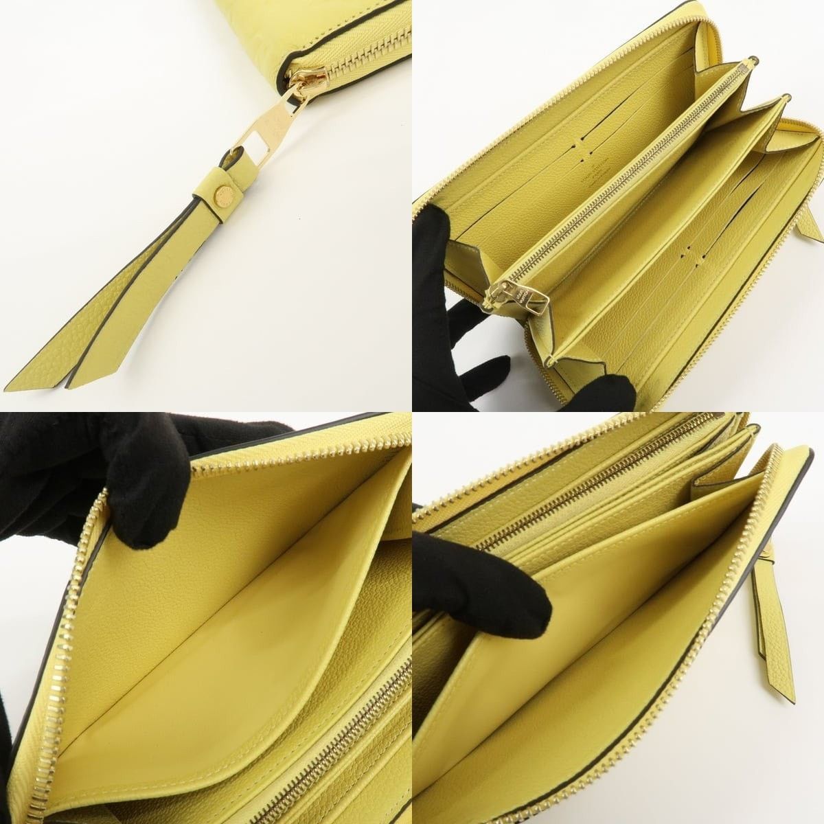 Louis Vuitton Louis Vuitton Monogram Zippy Wallet in Calfskin Yellow Size ONE SIZE - 6 Thumbnail