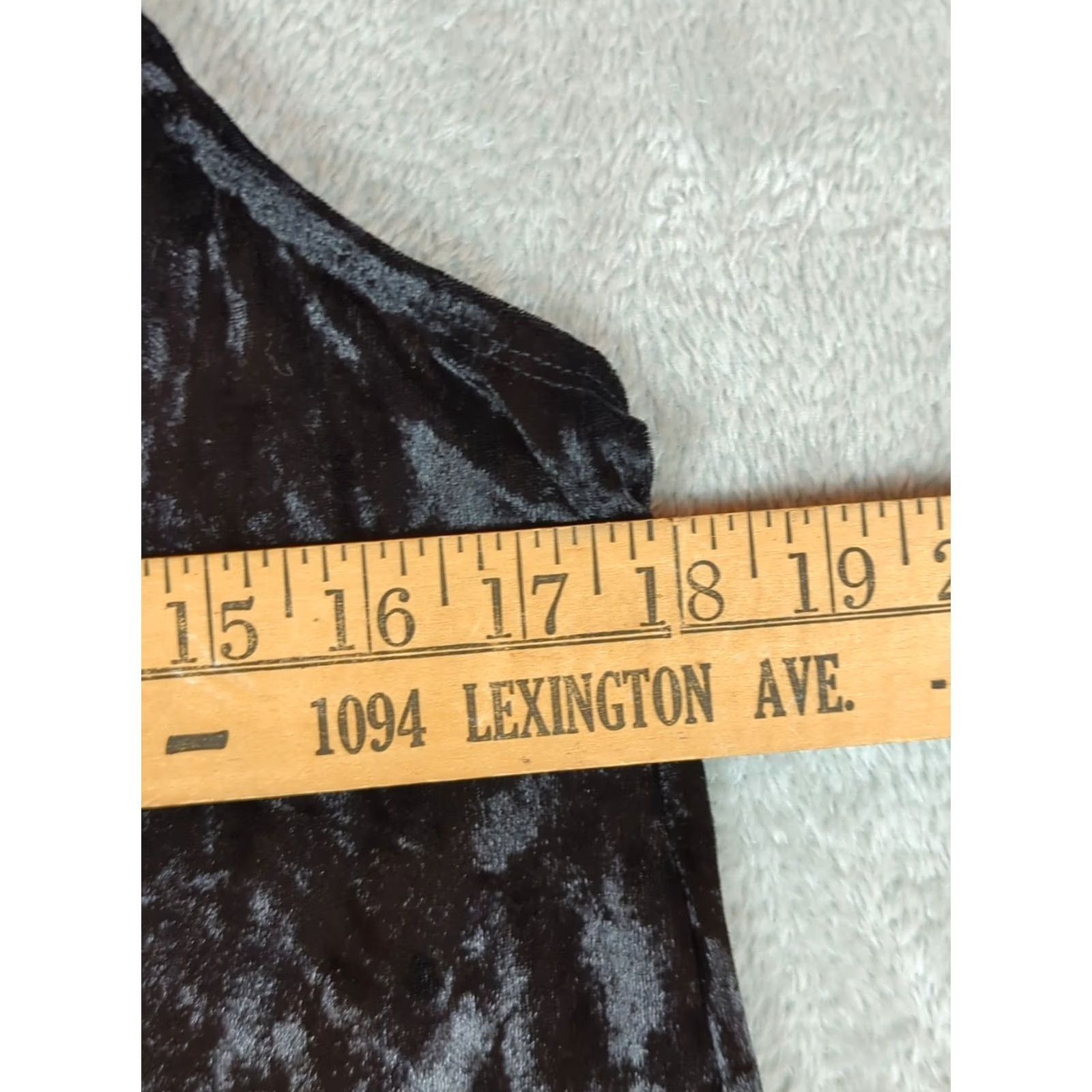 Vintage VINTAGE Crushed Velvet Cami Women L Blk Lace Trim Tank Top Dark Fairy Whimsigoth Grunge Size L / US 10 / IT 46 - 6 Thumbnail