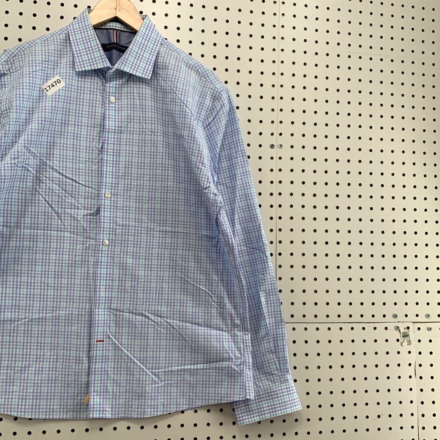 Tommy Hilfiger Tommy Hilfiger Button Shirt Long Sleeve Mens Size 16.5 34/35 White Purple Check Size US XL / EU 56 / 4 - 4 Thumbnail