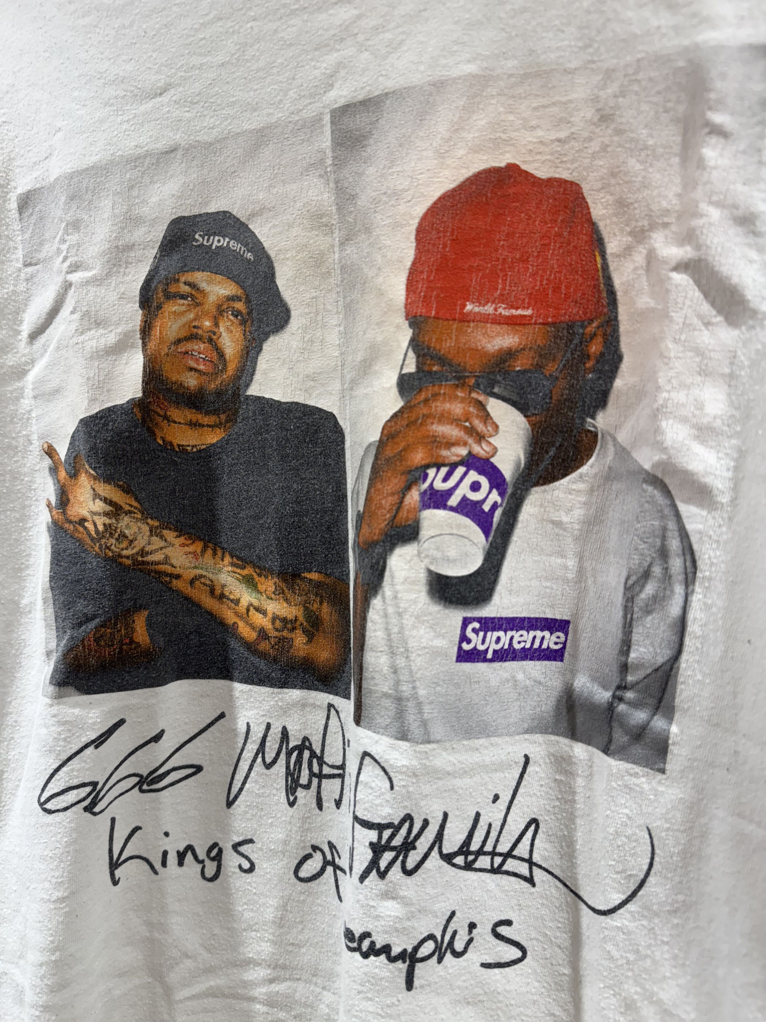 Supreme Supreme Three 6 Mafia Photo Tee White Size Medium FW12 Size US M / EU 48-50 / 2 - 4 Thumbnail