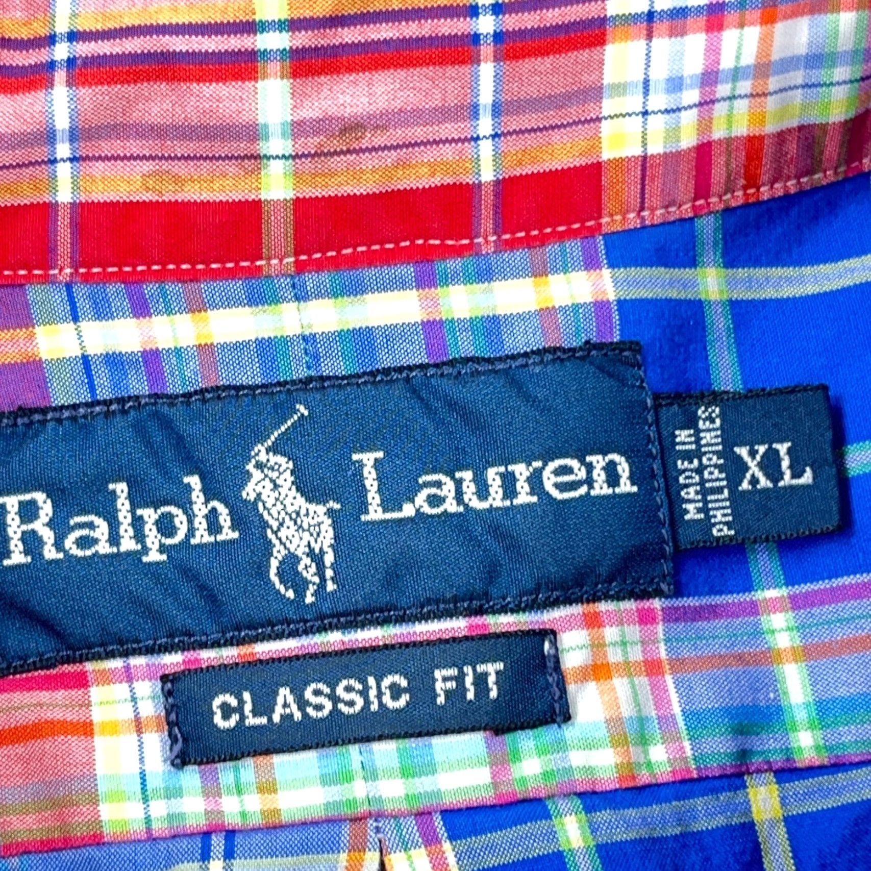Ralph Lauren Ralph Lauren Shirt Men XL Button-Up Plaid Blue Red Tartan Camp Classic Fit Button-Front Short Sleeve, Cotton, Casual, 90s Style Size US XL / EU 56 / 4 - 6 Thumbnail