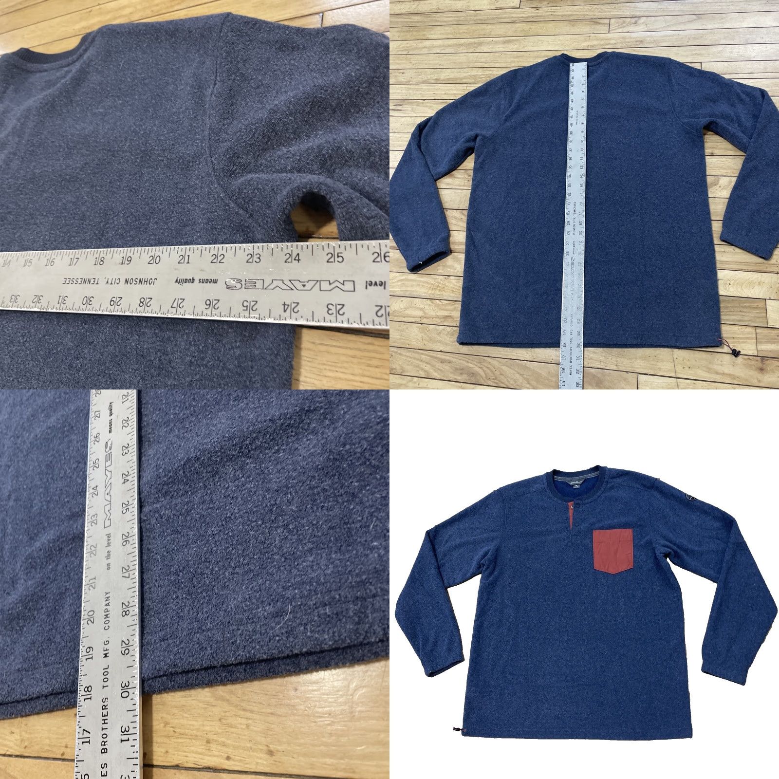 Eddie Bauer EDDIE BAUER Snap Henley Sweater Men TL Blue Orange Thermal Pack Piled L Tall Size US L / EU 52-54 / 3 - 9 Thumbnail
