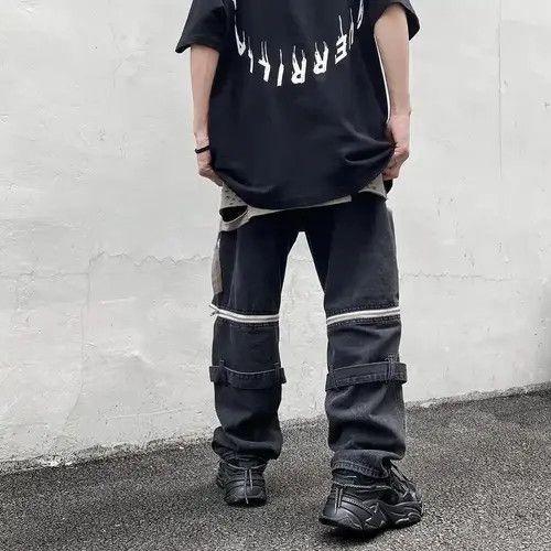 Japanese Brand × Jean Retro Detachable Zipper Wide Leg Cargo Pants Size US 30 / EU 46 - 2 Thumbnail