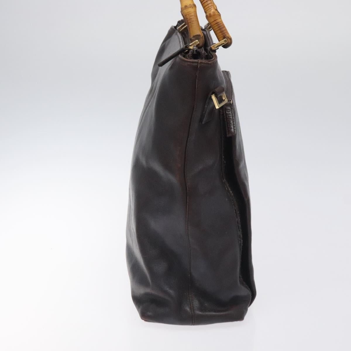 Gucci GUCCI Bamboo Hand Bag Leather Dark Brown Gold Size ONE SIZE - 5 Thumbnail