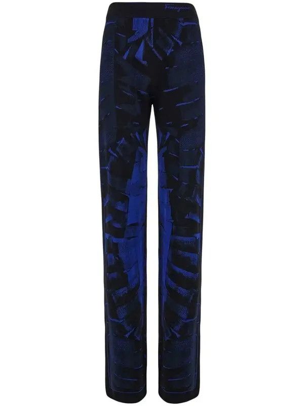 Salvatore Ferragamo o1y0426 Sweatpant in Black/Blue Size 27" / US 4 / IT 40 - 1 Thumbnail