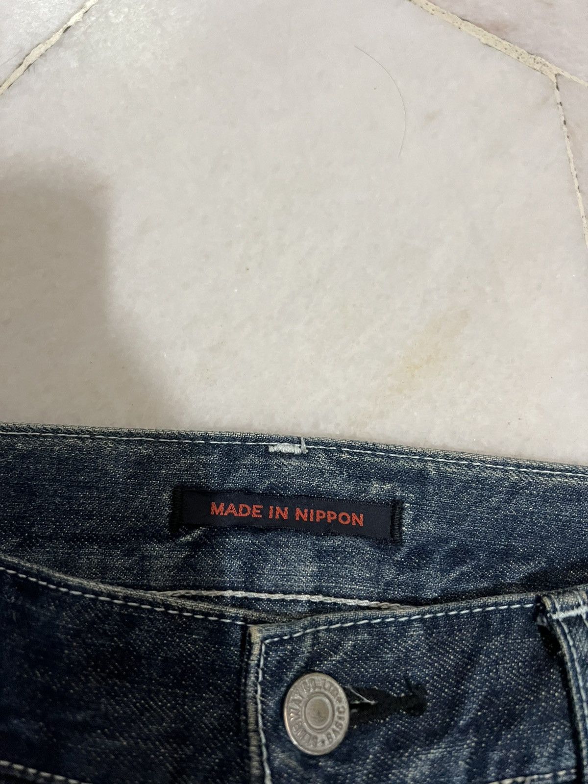 If Six Was Nine × Japan Blue 🌈90’s Blue Way Distressed Mud Wash Jean Made In Nippon Size US 31 - 15 Thumbnail
