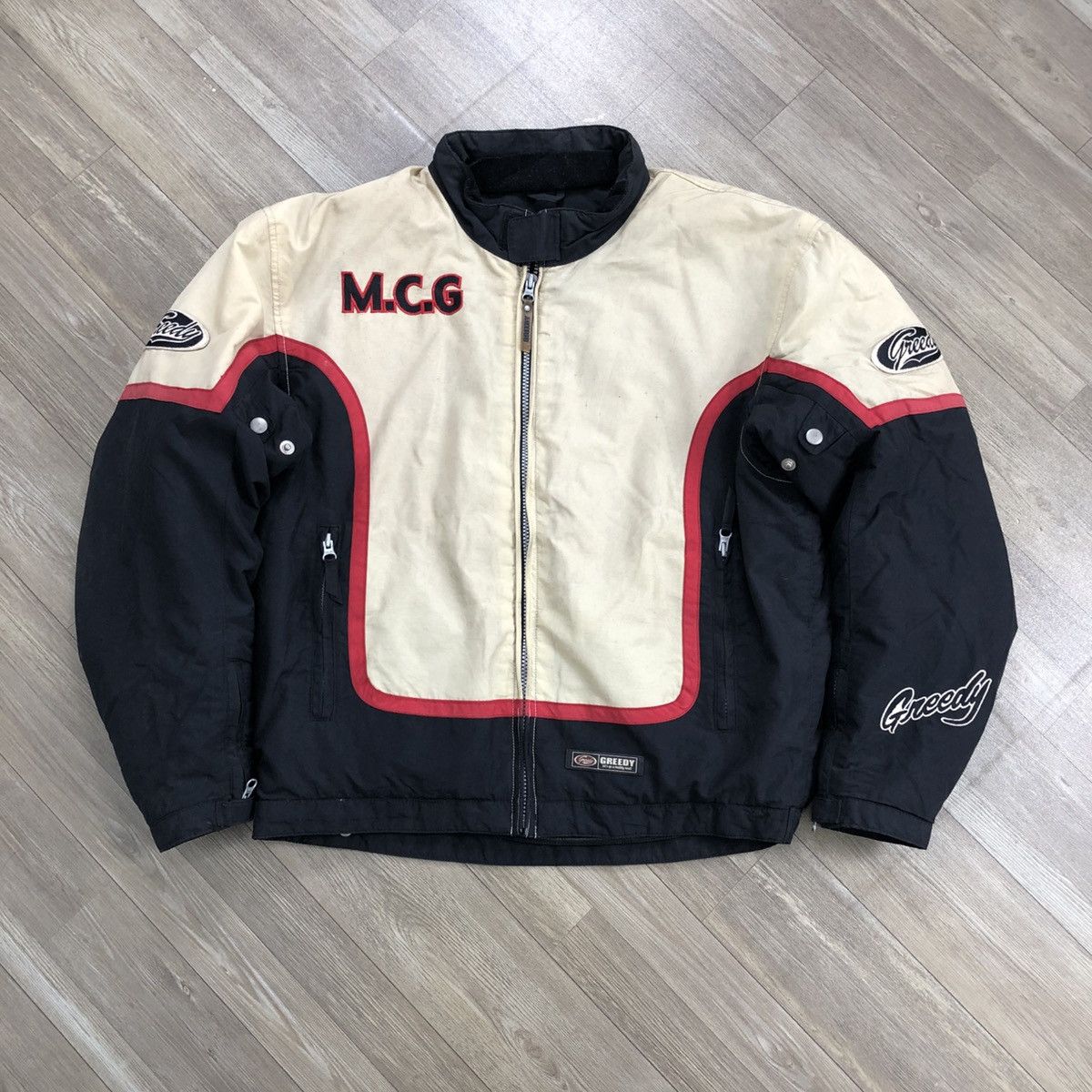 Vintage Vintage GREEDY 51 M.C.G Racing Motorcycle Bikers Jacket Size US L / EU 52-54 / 3 - 24 Thumbnail