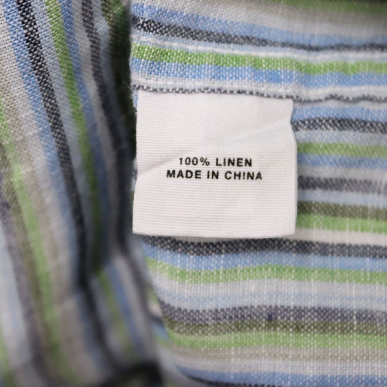 Express Express Shirt Mens XL Green/Blue Striped Long Sleeve Button-Up Irish Linen 90s Size US XL / EU 56 / 4 - 7 Thumbnail