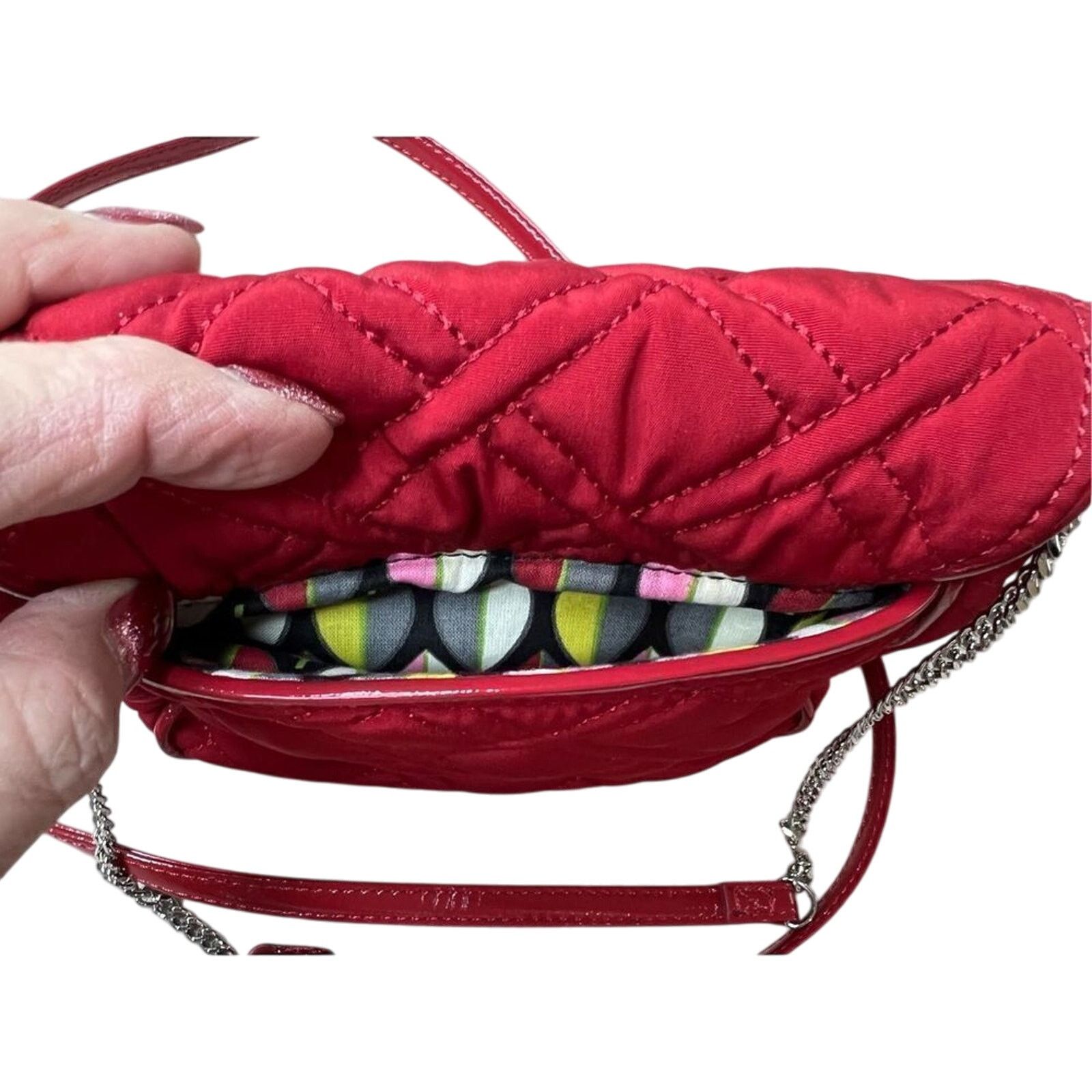 Vera Bradley Vera Bradley Tango Red Microfiber Chain Crossbody Handbag Size ONE SIZE - 3 Thumbnail