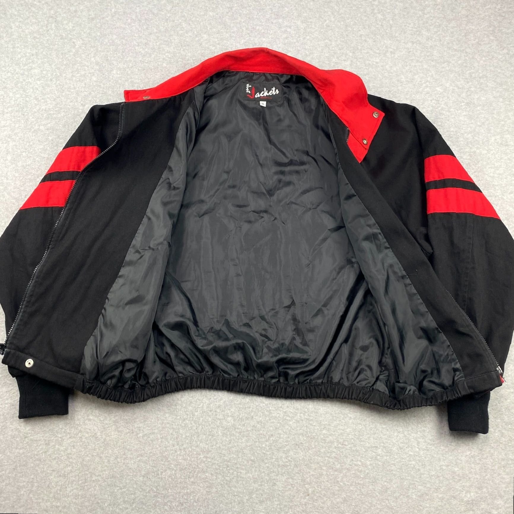 Vintage VINTAGE Just Jackets Bomber Jacket Men XL Black Full Zip Snap Lined Nylon Polyester 80s USA Made Size US XL / EU 56 / 4 - 7 Thumbnail