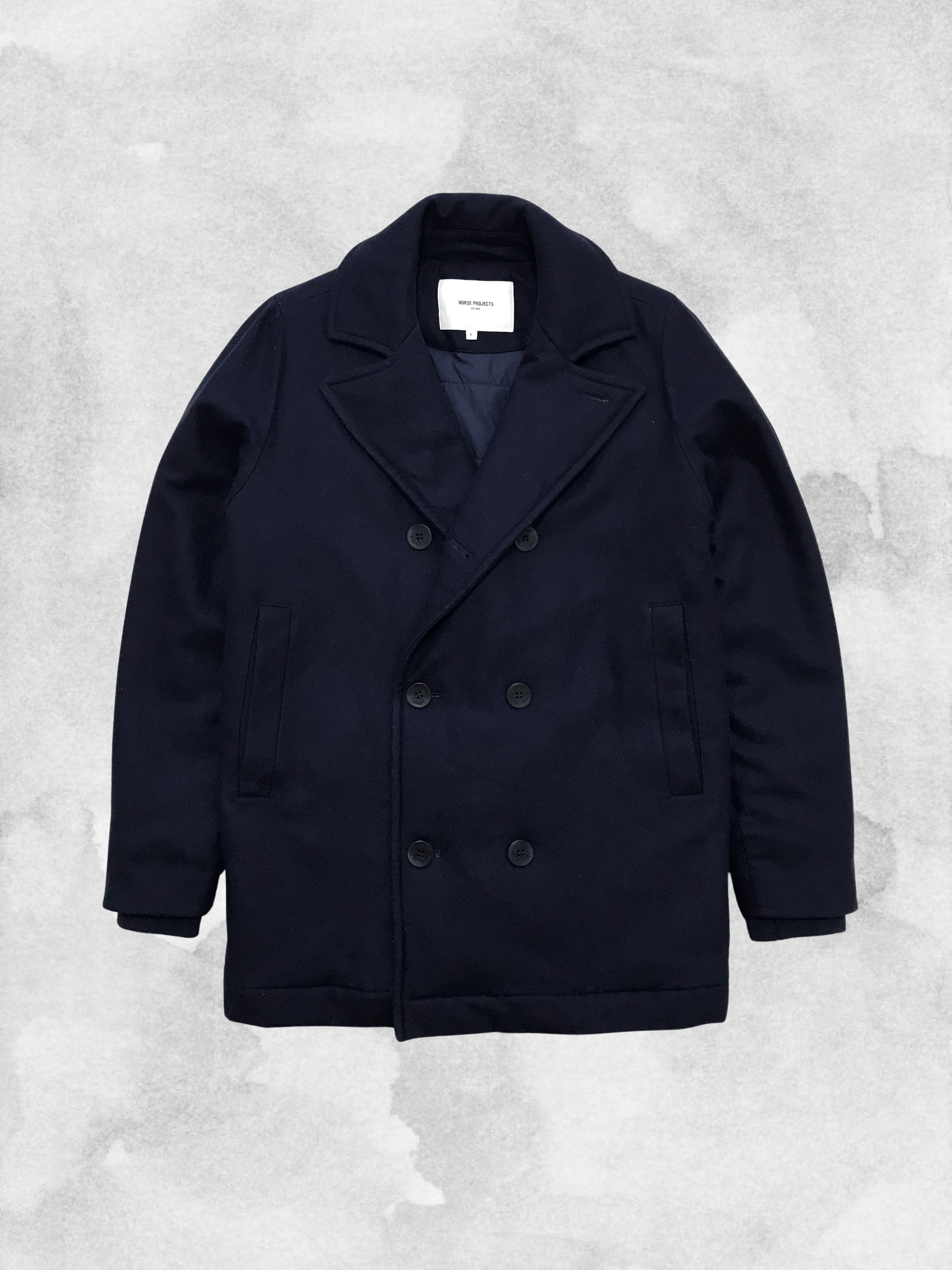Norse Projects NORSE PROJECTS Birk Wool Pea Coat Jacket Dark Navy Men's Size US S / EU 44-46 / 1 - 1 Thumbnail