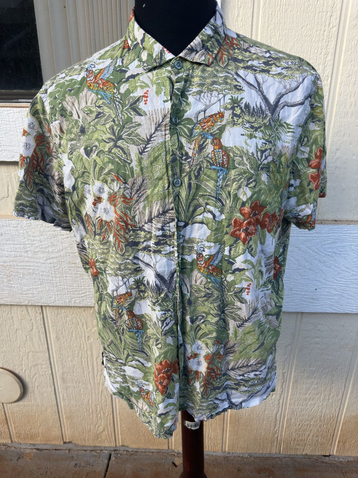 Tori Richard Tori Richard Hawaiian Print Full Button Men's Large Green Size US L / EU 52-54 / 3 - 1 Thumbnail