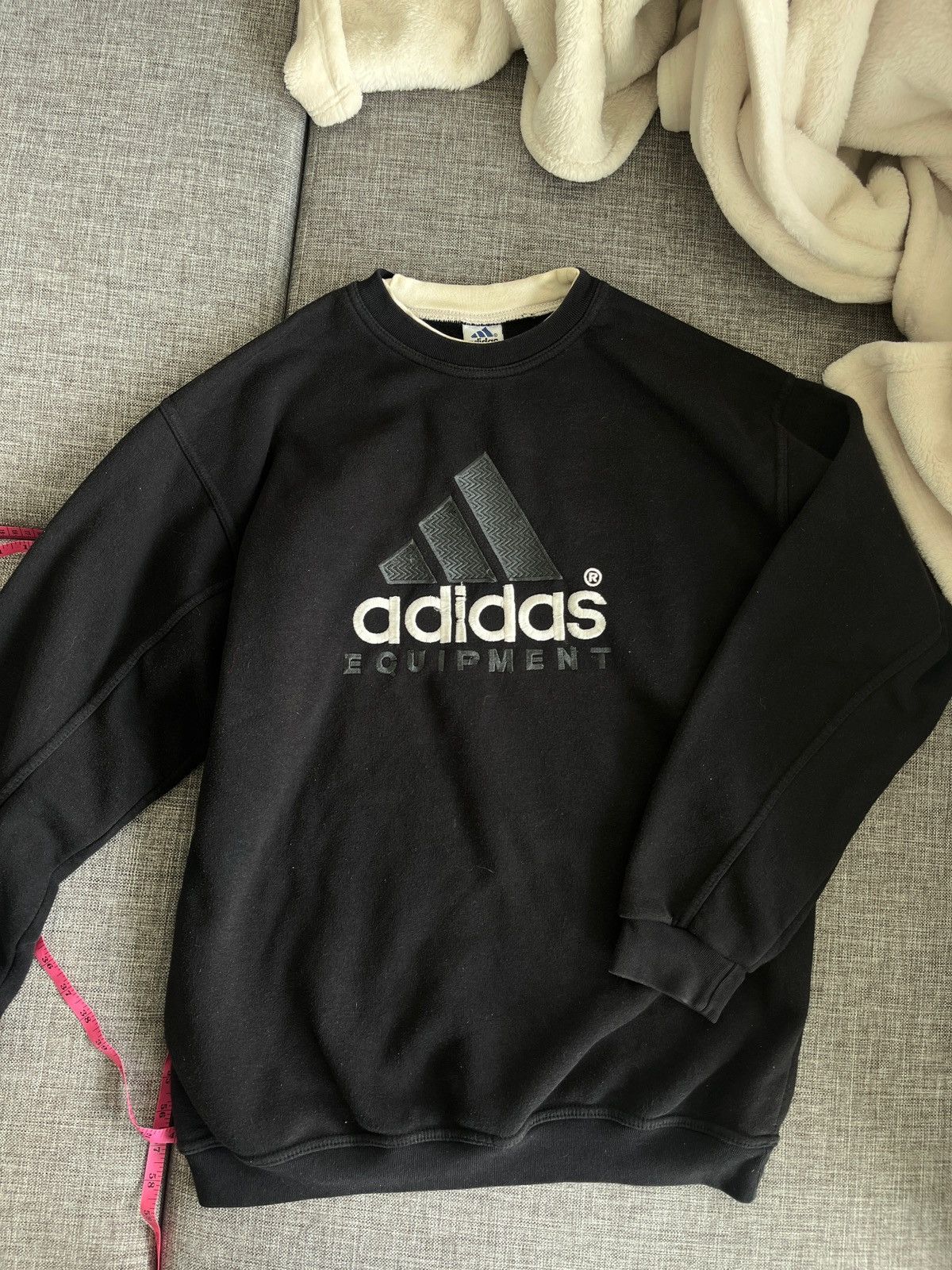 Adidas Vintage Adidas Equipment Sweatshirt – Black 90s Style Size US L / EU 52-54 / 3 - 1 Thumbnail