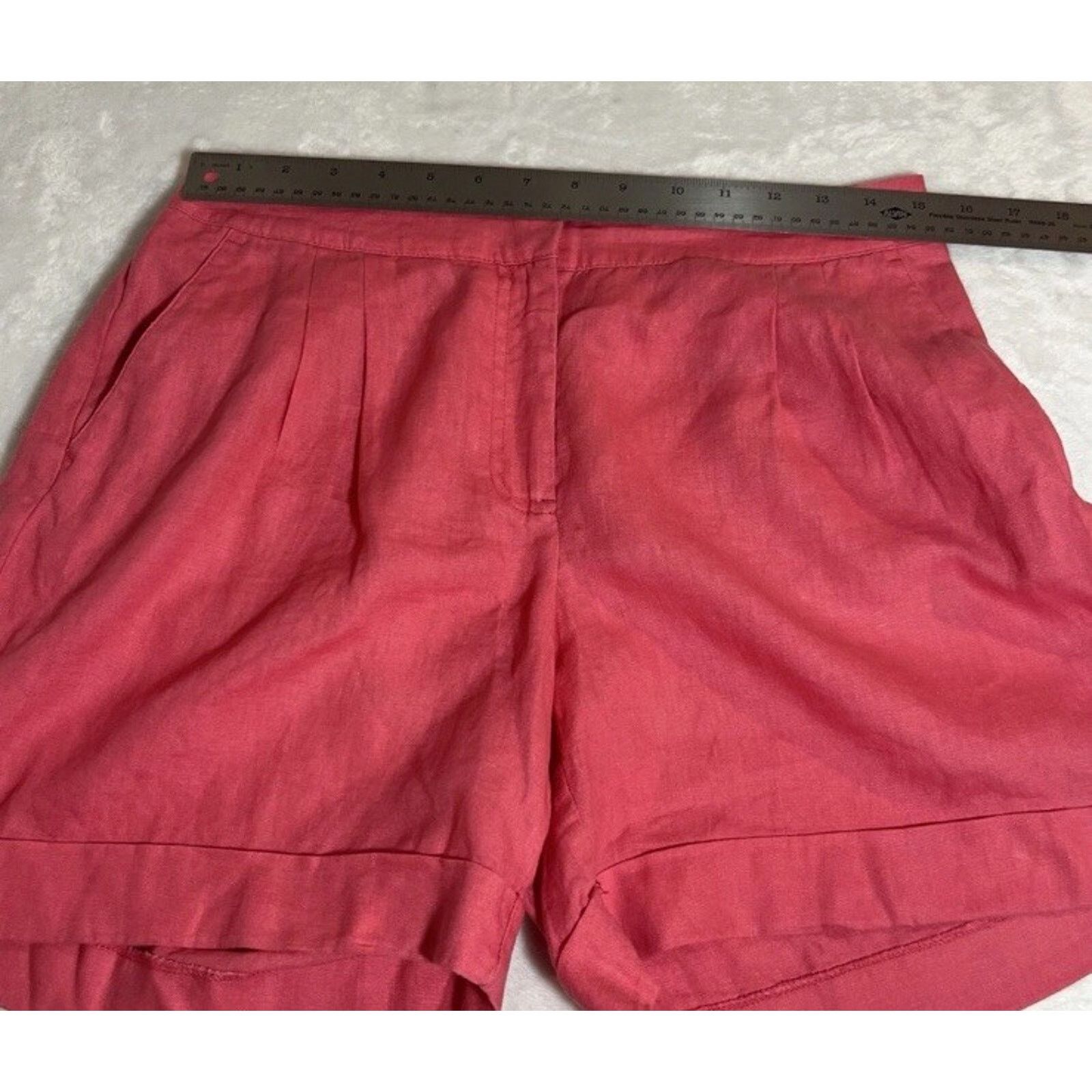 Boden Boden Sz 8 Pink Linen Pleat Front Shorts Cuffed 6” Inseam Size 30" / US 8 / IT 44 - 8 Thumbnail