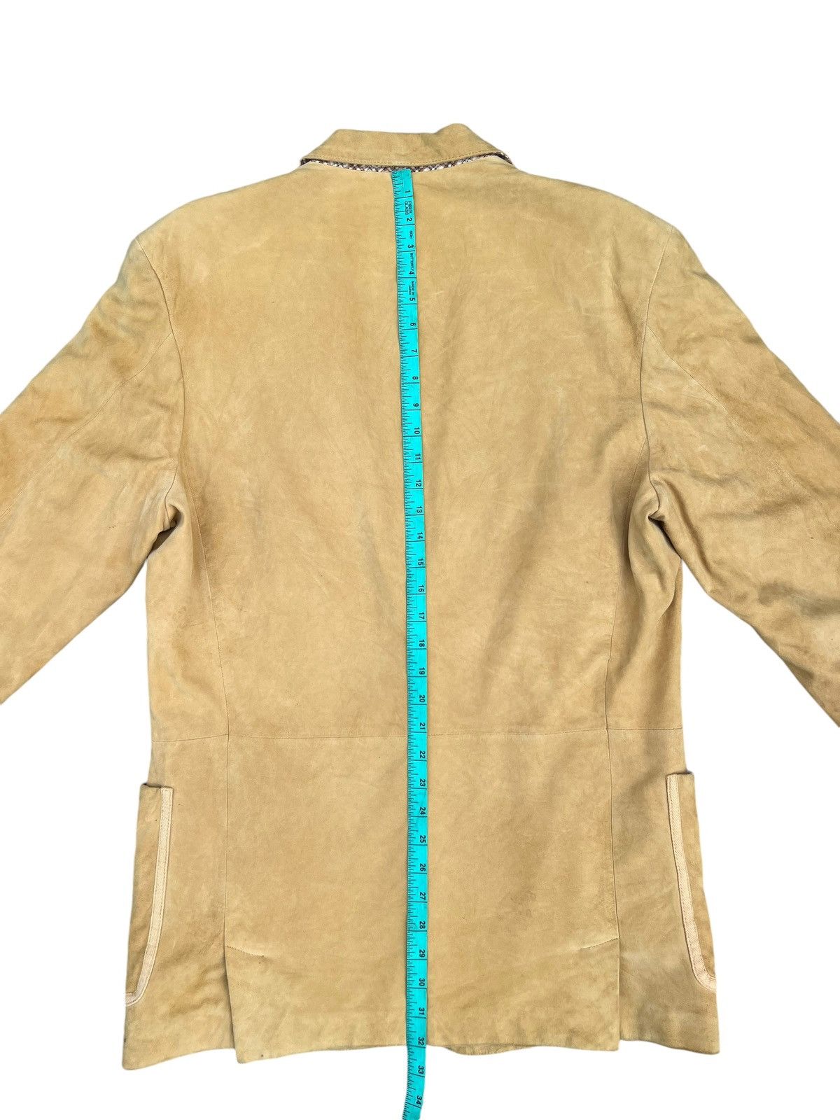 Mademoiselle Non Non Papas Japan Patina Suede Sheepskin Leather Blazer Jacket Size US L / EU 52-54 / 3 - 17 Thumbnail